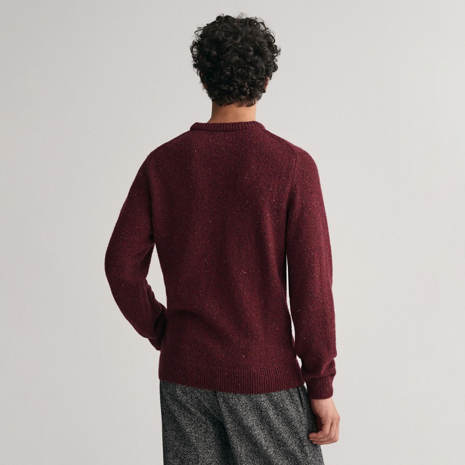 GANT Erkek Bordo Regular Fit Bisiklet Yaka Yünlü Kazak