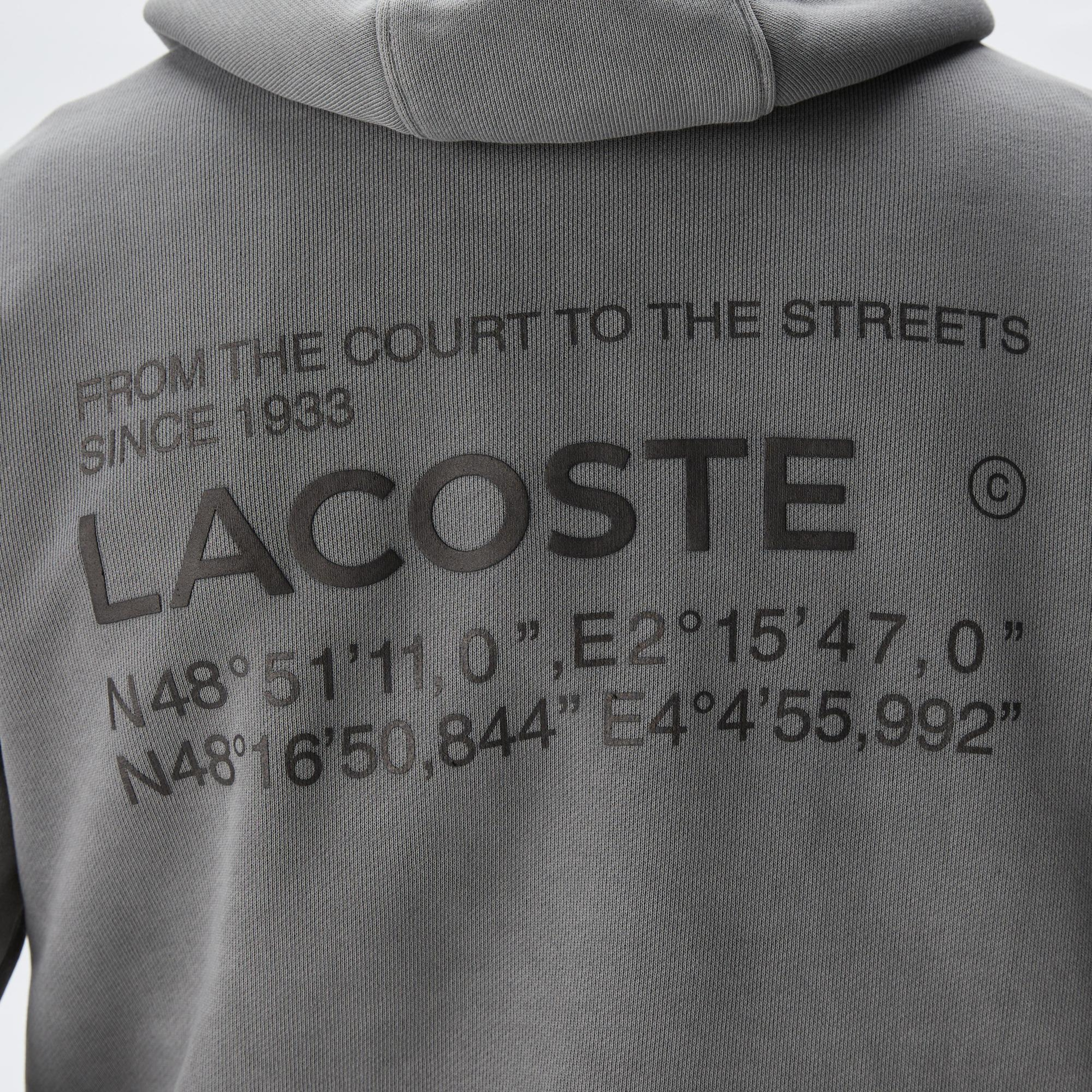 Lacoste House of SuperStep X Lacoste Erkek Gri Hoodie