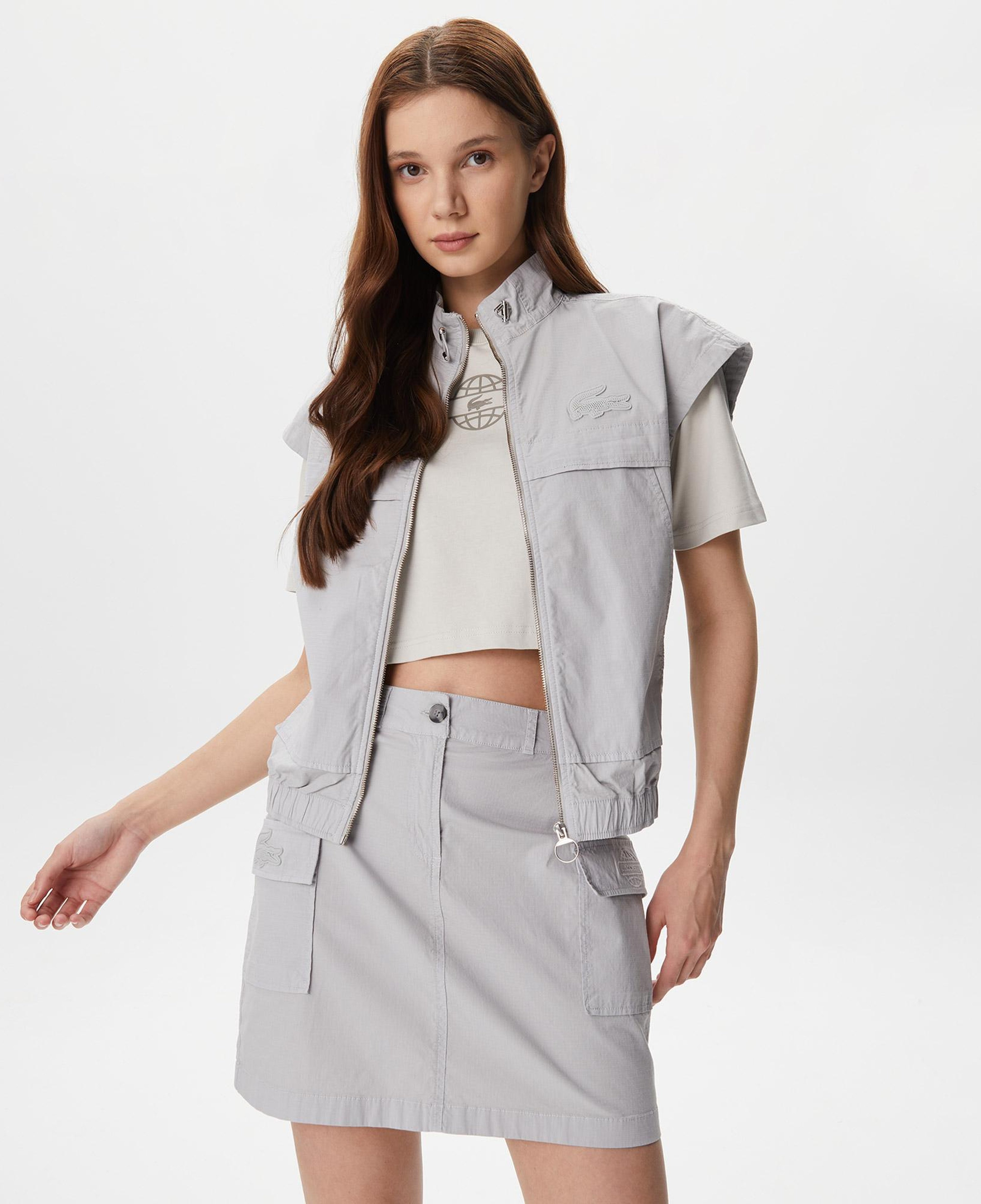 Lacoste X House of SuperStep Kadın Gri Yelek