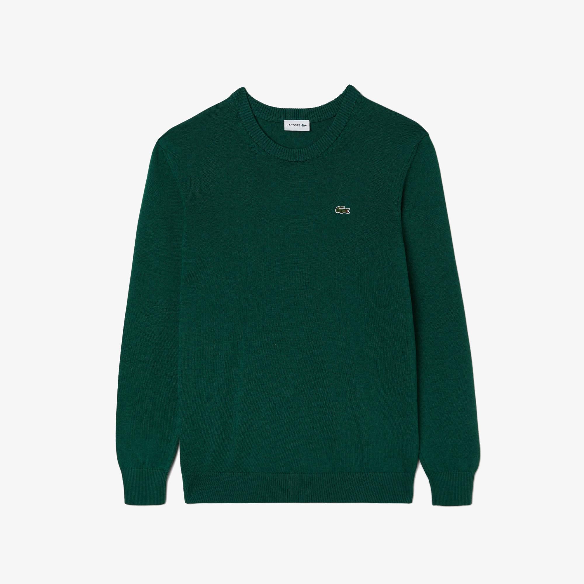 Lacoste Erkek Regular Fit Bisiklet Yaka Yeşil Yün Karışımlı Triko