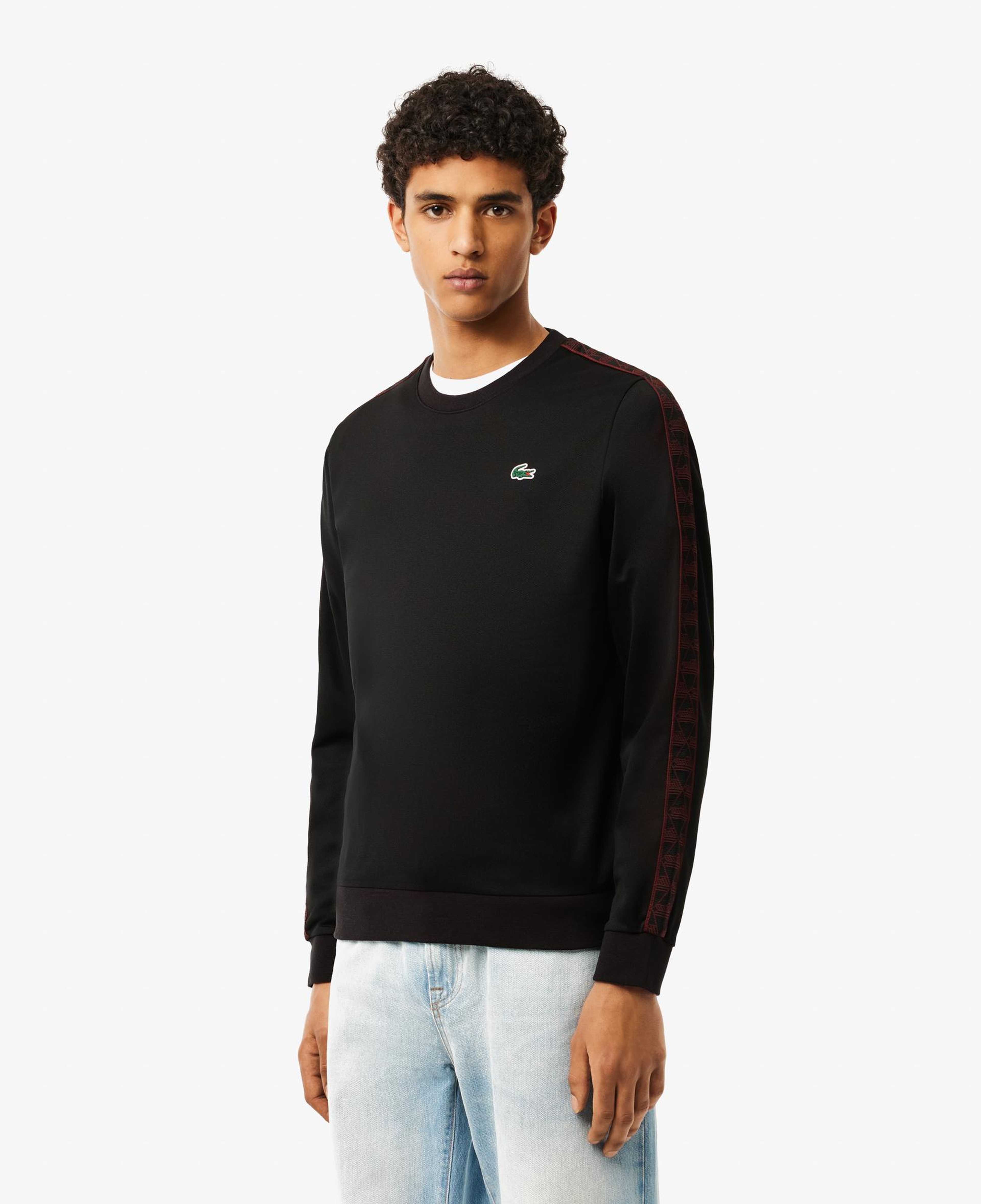 Erkek Classic Fit Bisiket Yaka Baskılı Siyah Sweatshirt