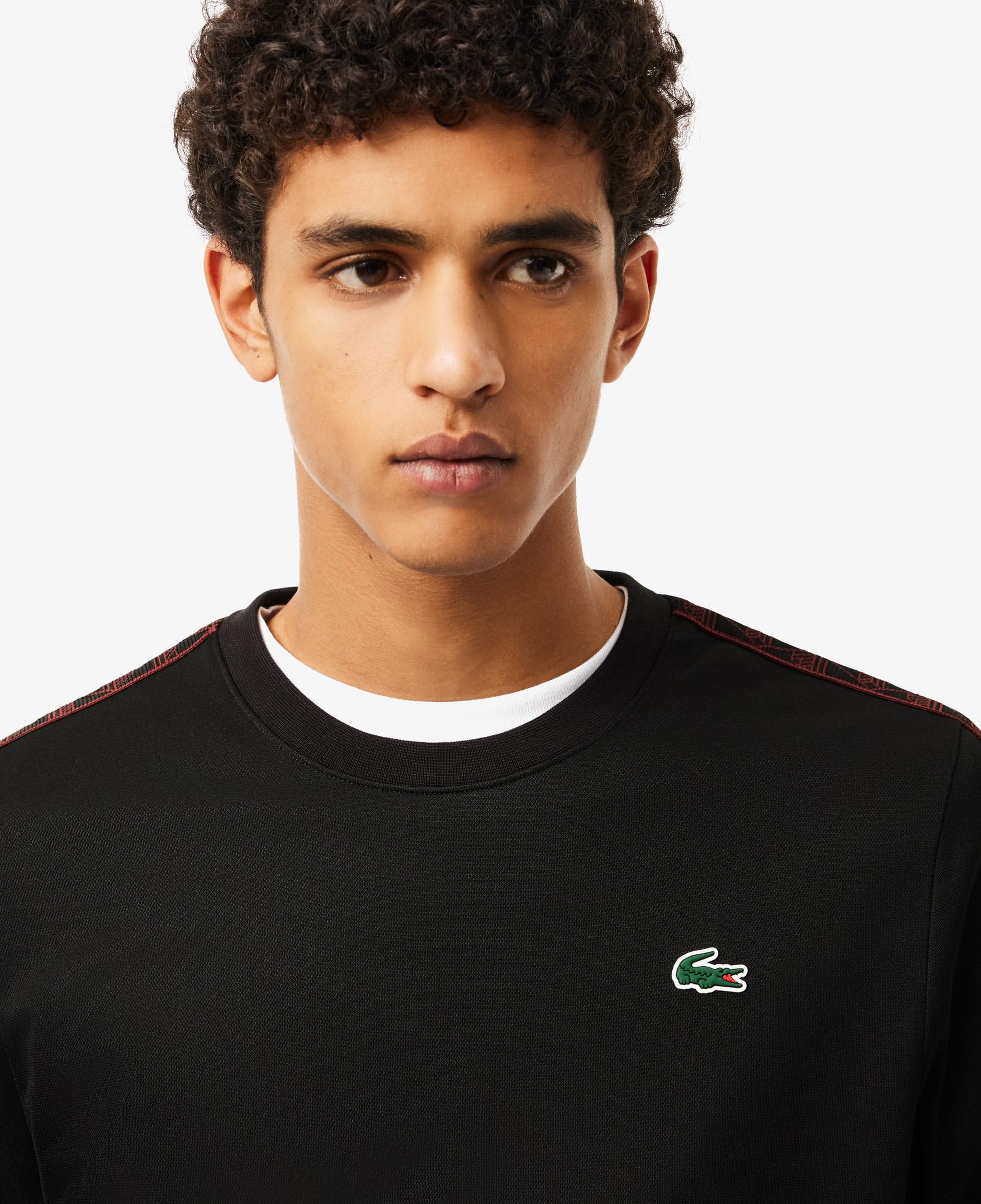 Erkek Classic Fit Bisiket Yaka Baskılı Siyah Sweatshirt