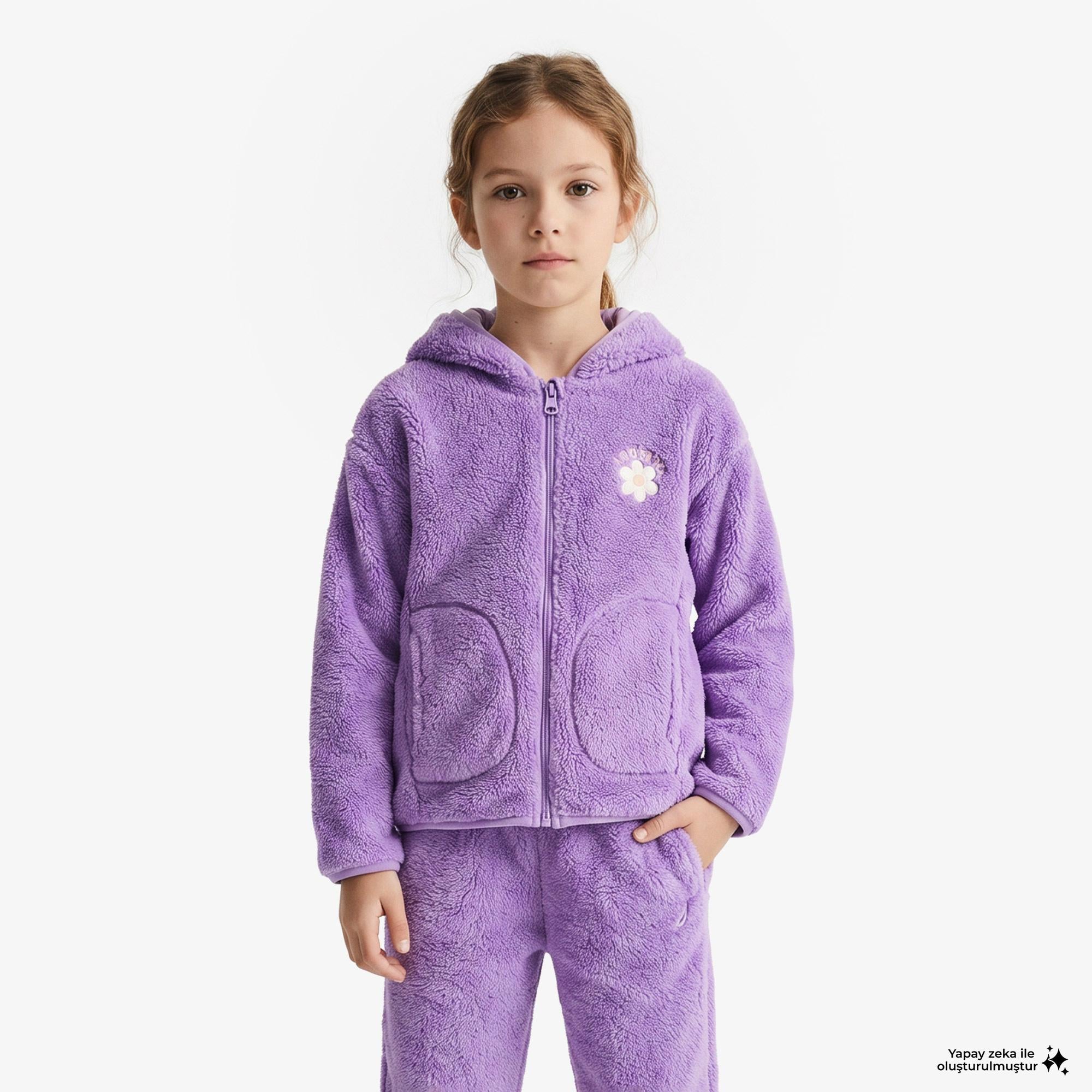 Nautica Knit Active Top Çocuk Mor Sweatshirt