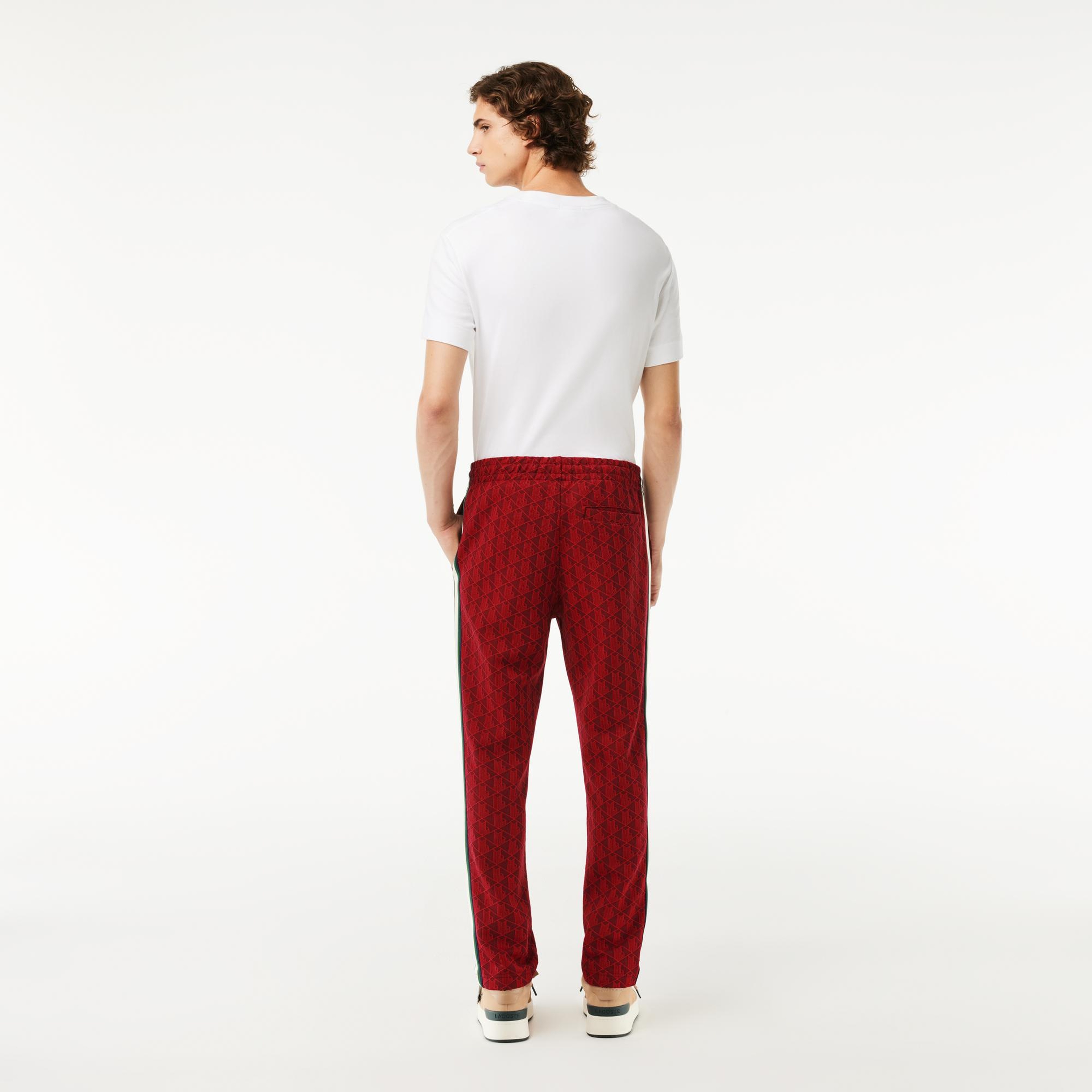 Erkek Regular Fit Monogram Kırmızı Eşofman Altı
