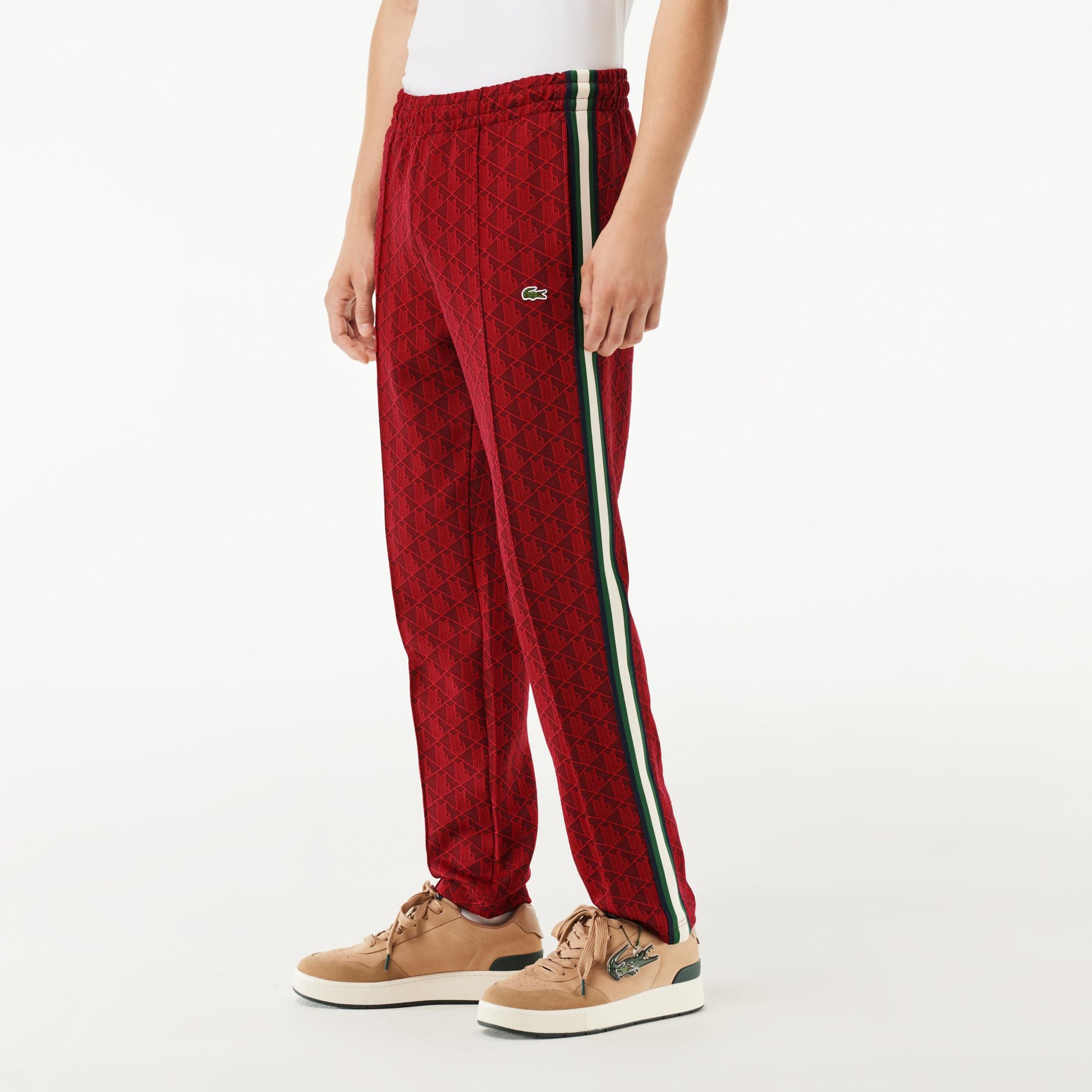 Erkek Regular Fit Monogram Kırmızı Eşofman Altı