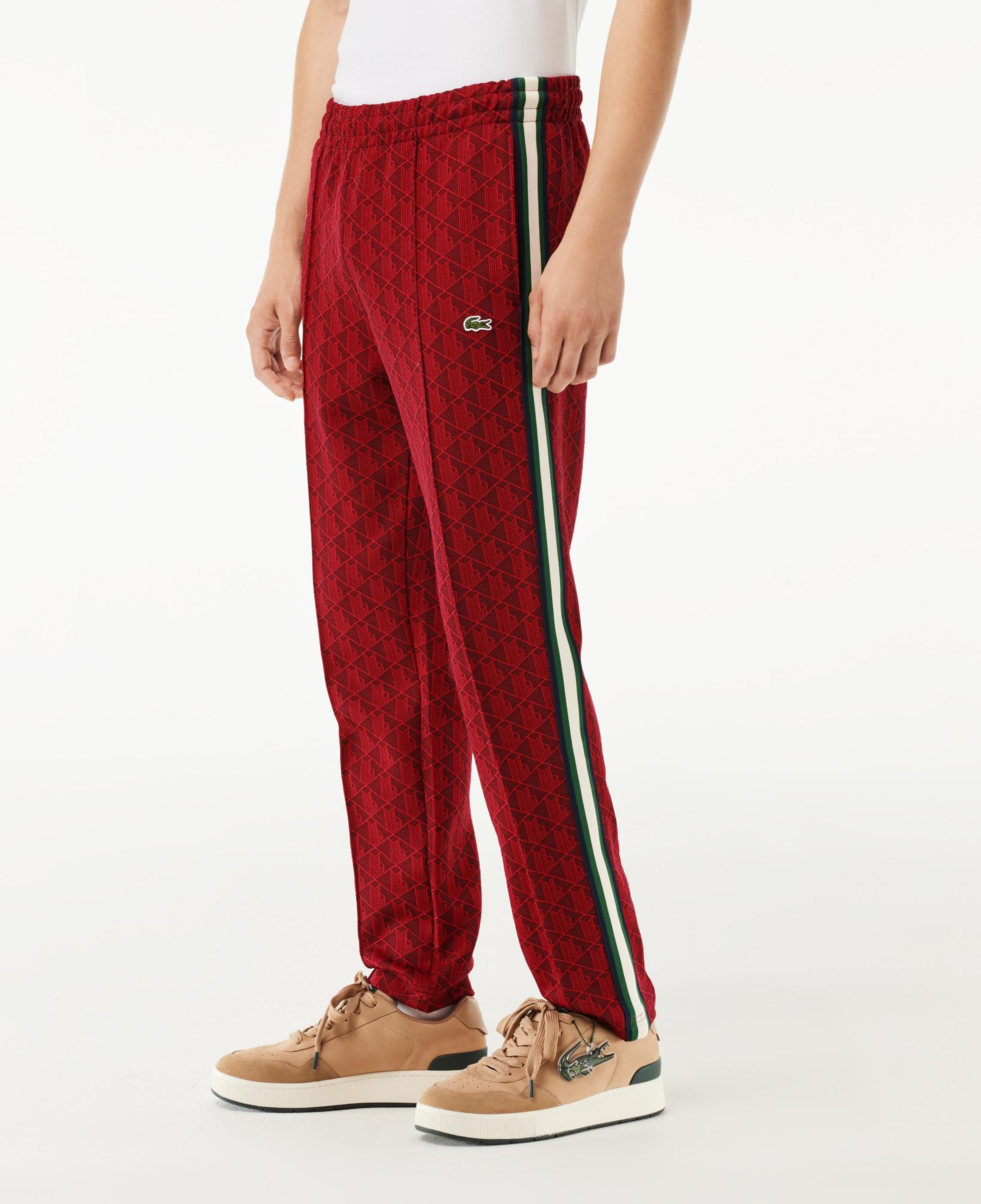 Erkek Regular Fit Monogram Kırmızı Eşofman Altı
