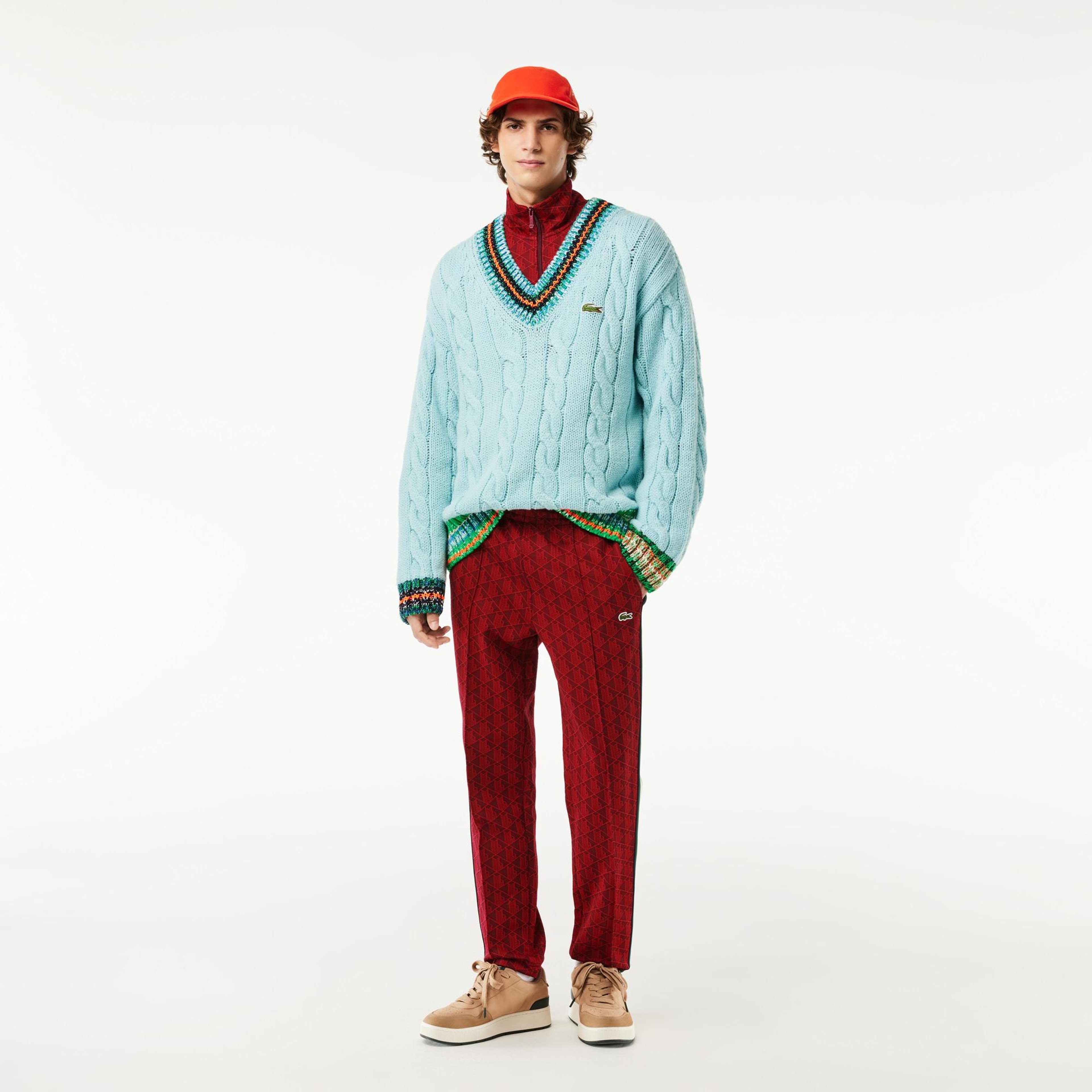 Erkek Regular Fit Monogram Kırmızı Eşofman Altı