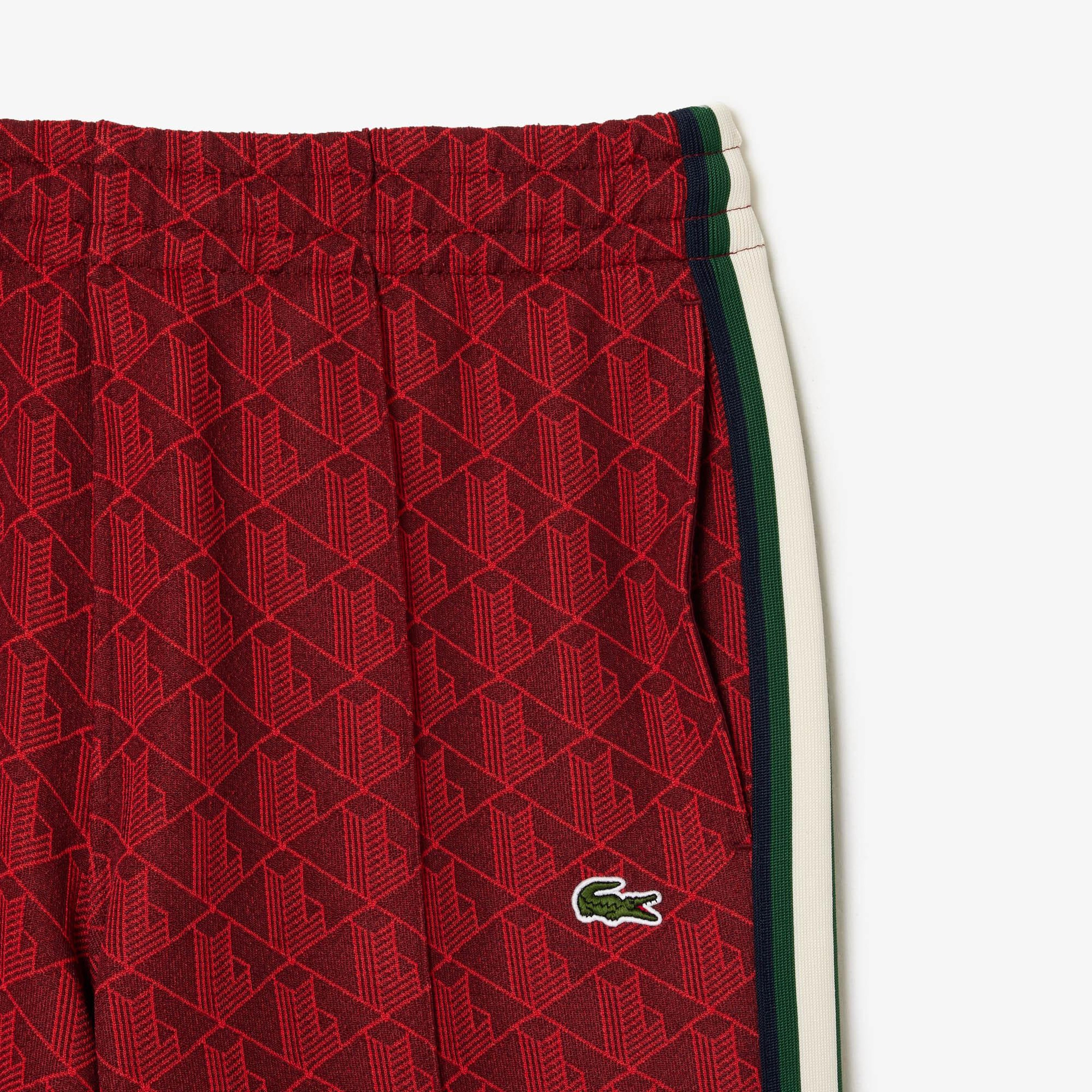 Erkek Regular Fit Monogram Kırmızı Eşofman Altı
