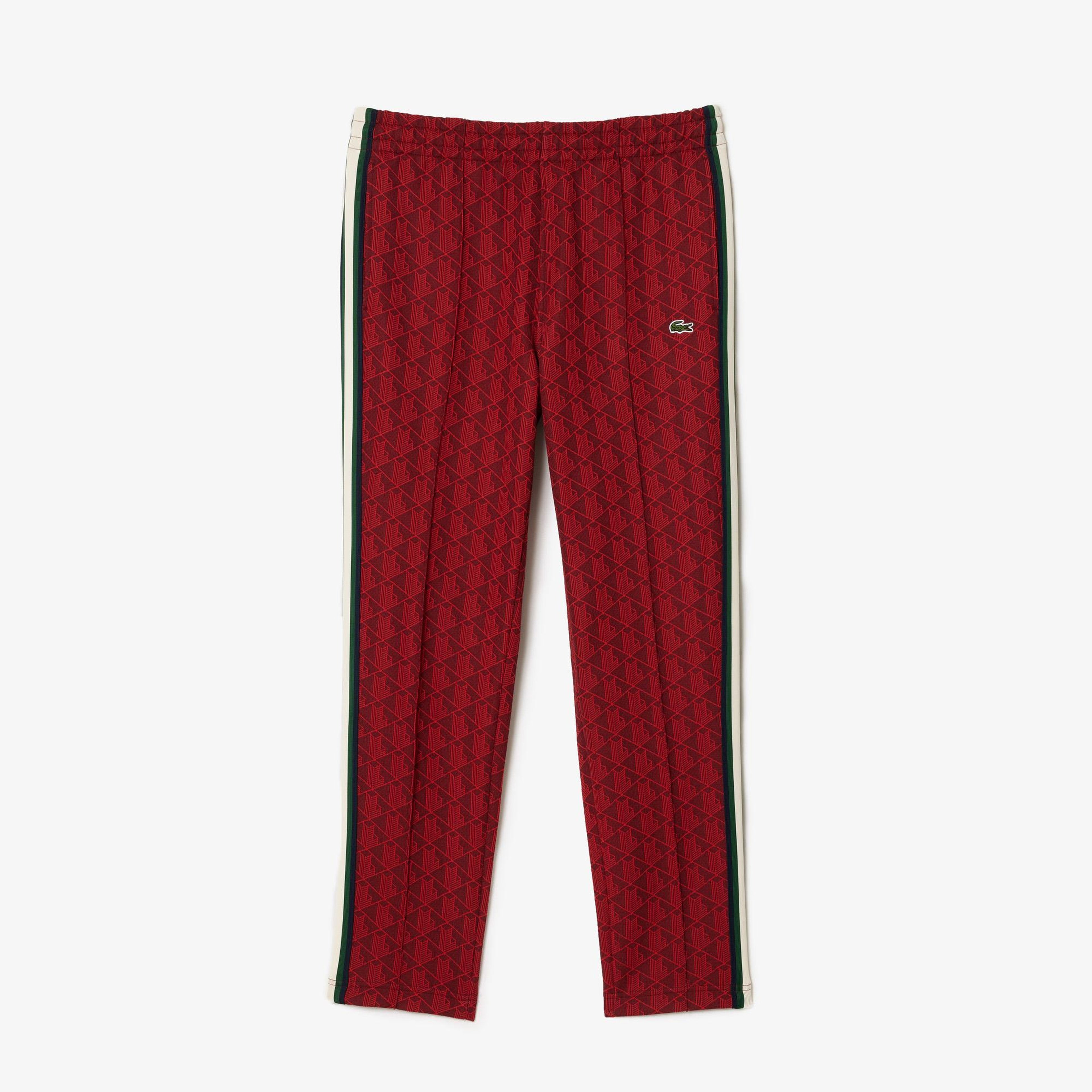 Erkek Regular Fit Monogram Kırmızı Eşofman Altı