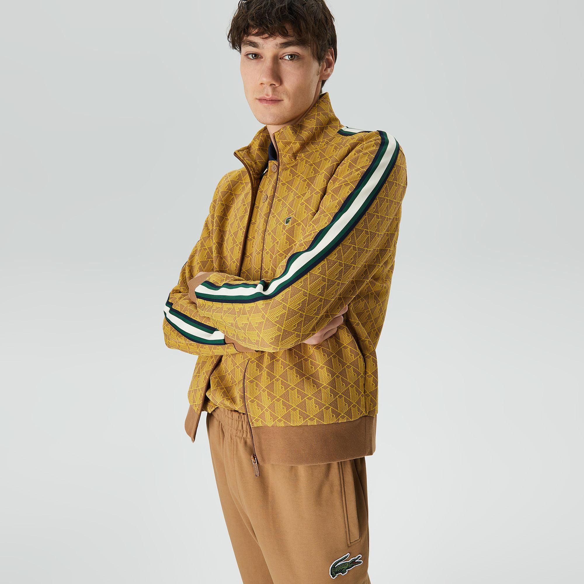 Lacoste Paris Jacquard Monogram Zipped Sweatshirt