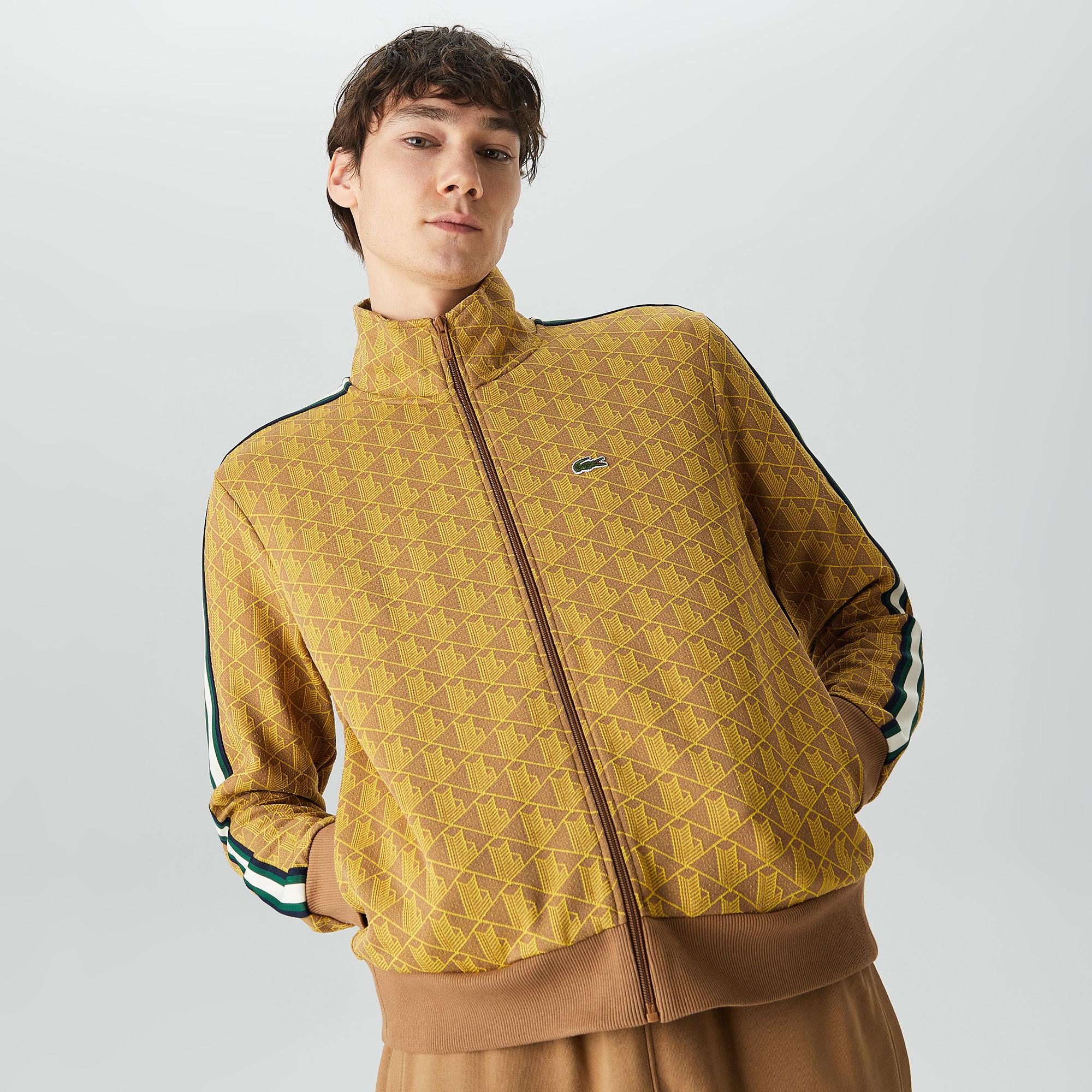 Lacoste Paris Jacquard Monogram Zipped Sweatshirt