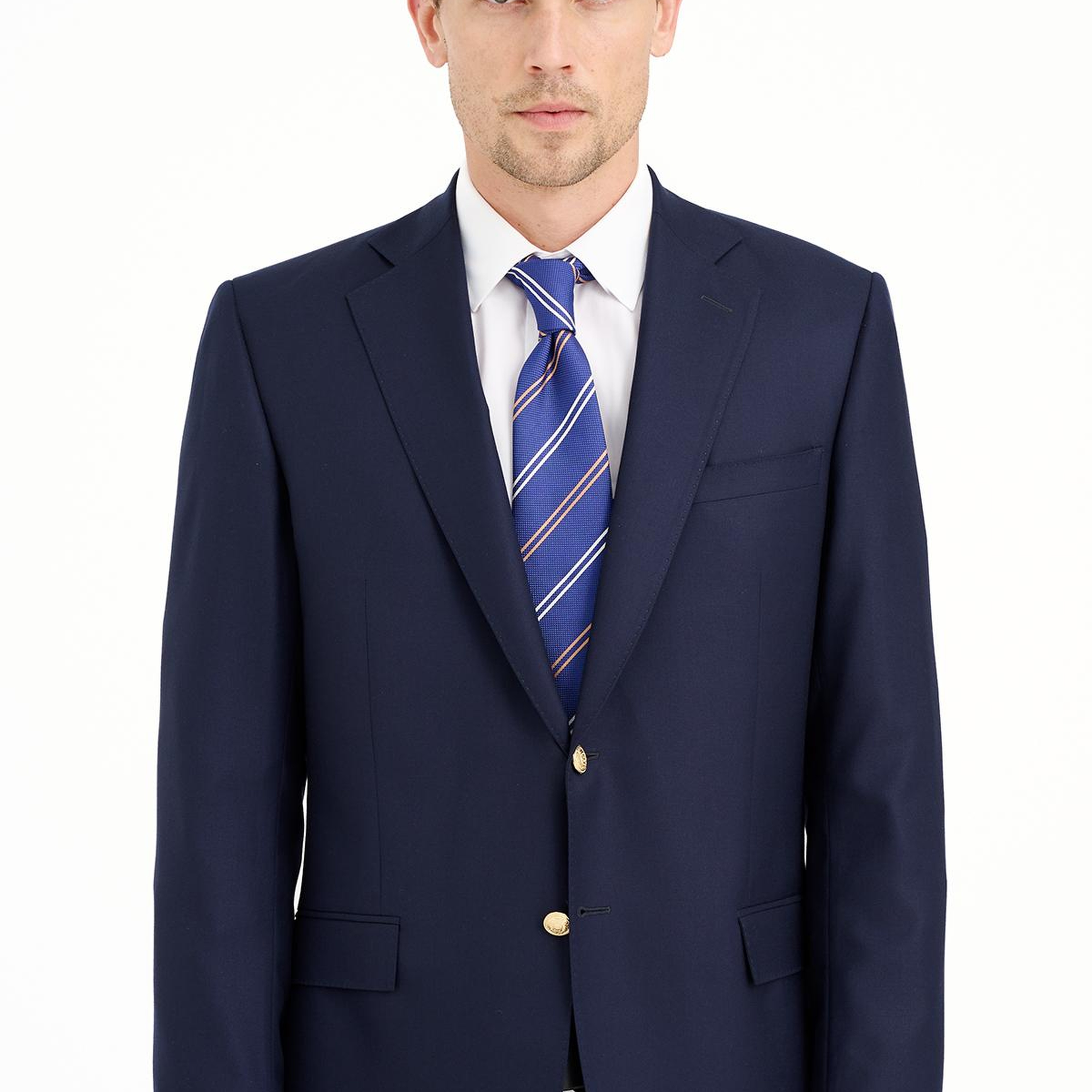 Erkek Lacivert Yün Loro Piana Kumaşıyla Üretilmiş Blazer Ceket