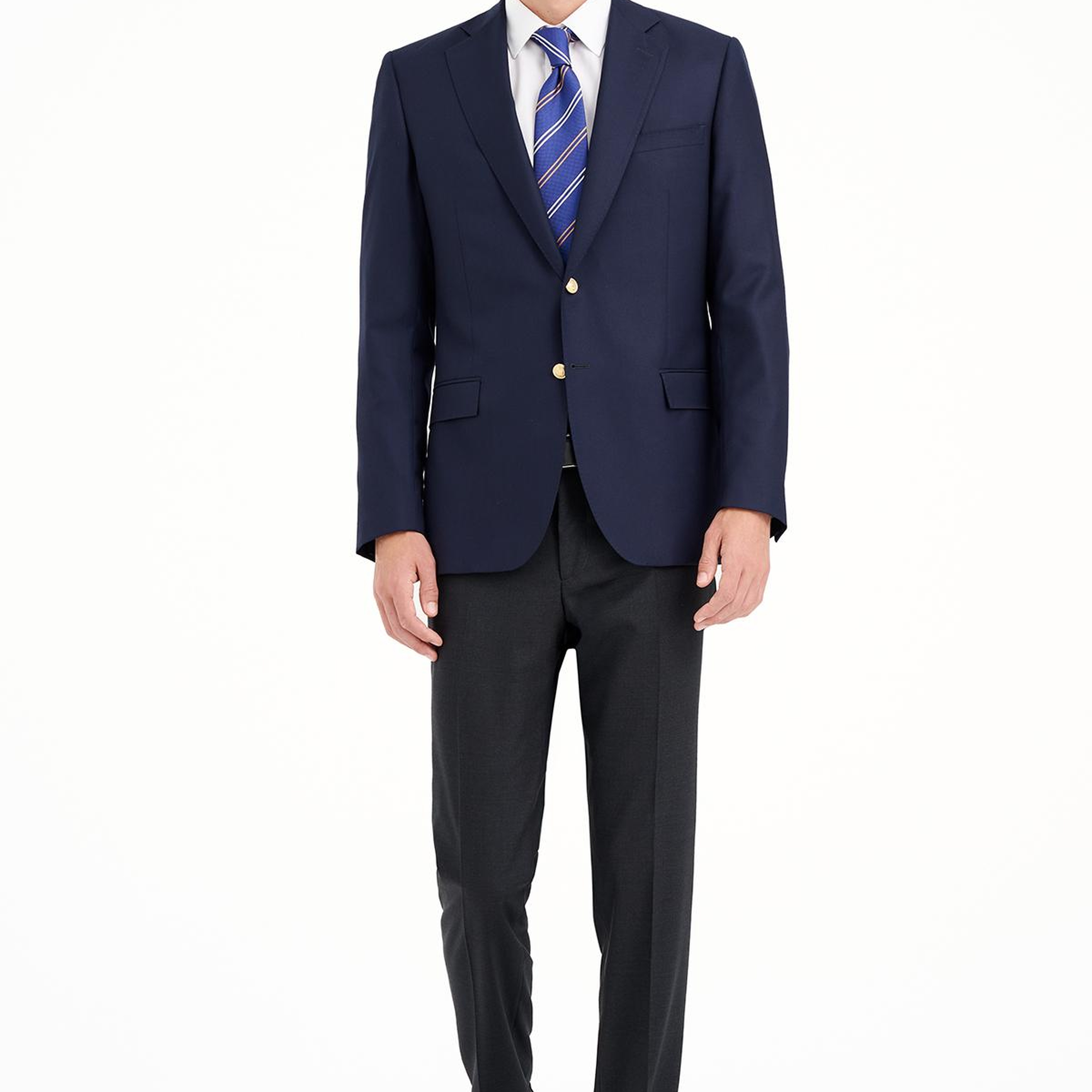 Erkek Lacivert Yün Loro Piana Kumaşıyla Üretilmiş Blazer Ceket