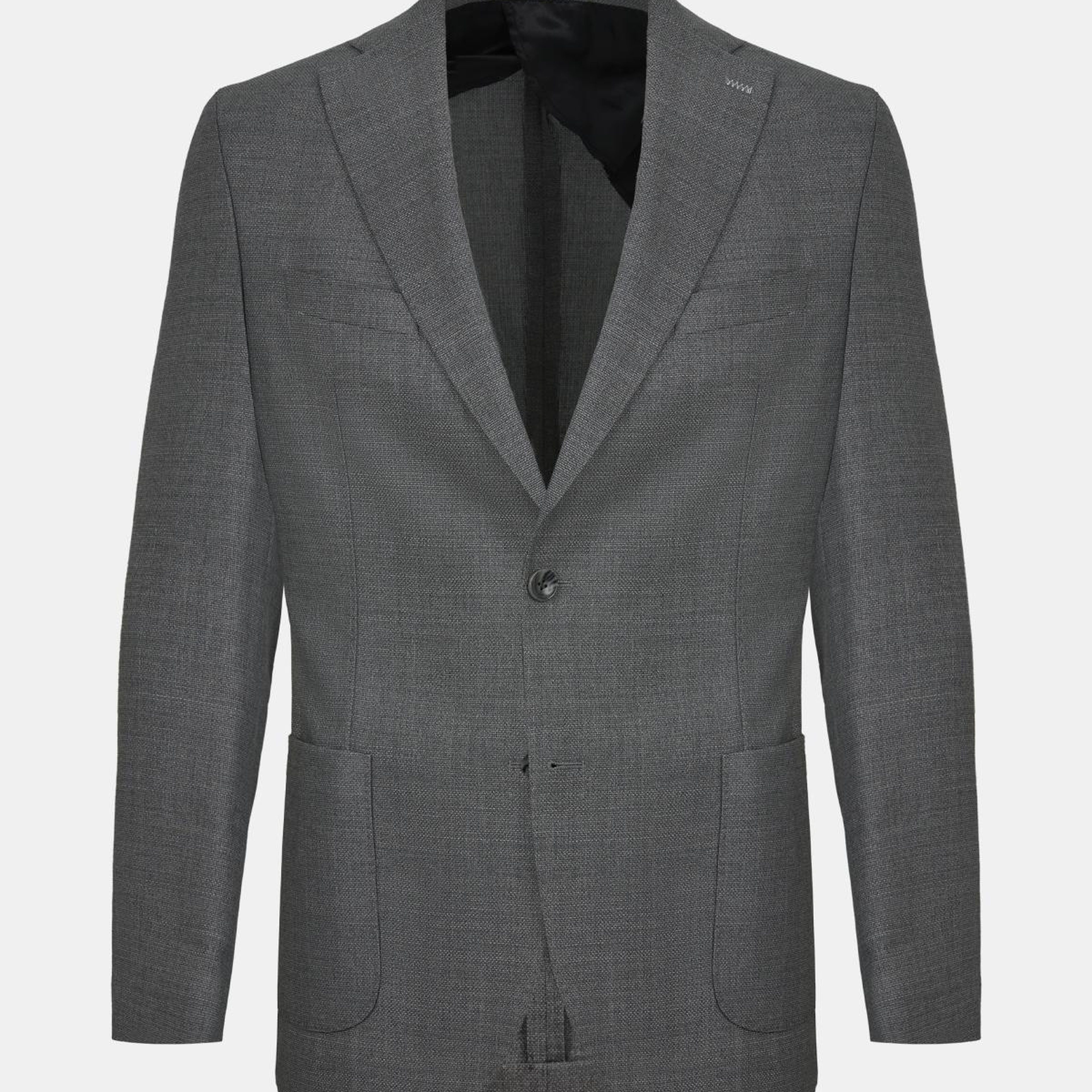 Erkek Gri Vitale Barberis Kumaşıyla Üretilmiş Yün Ceket
