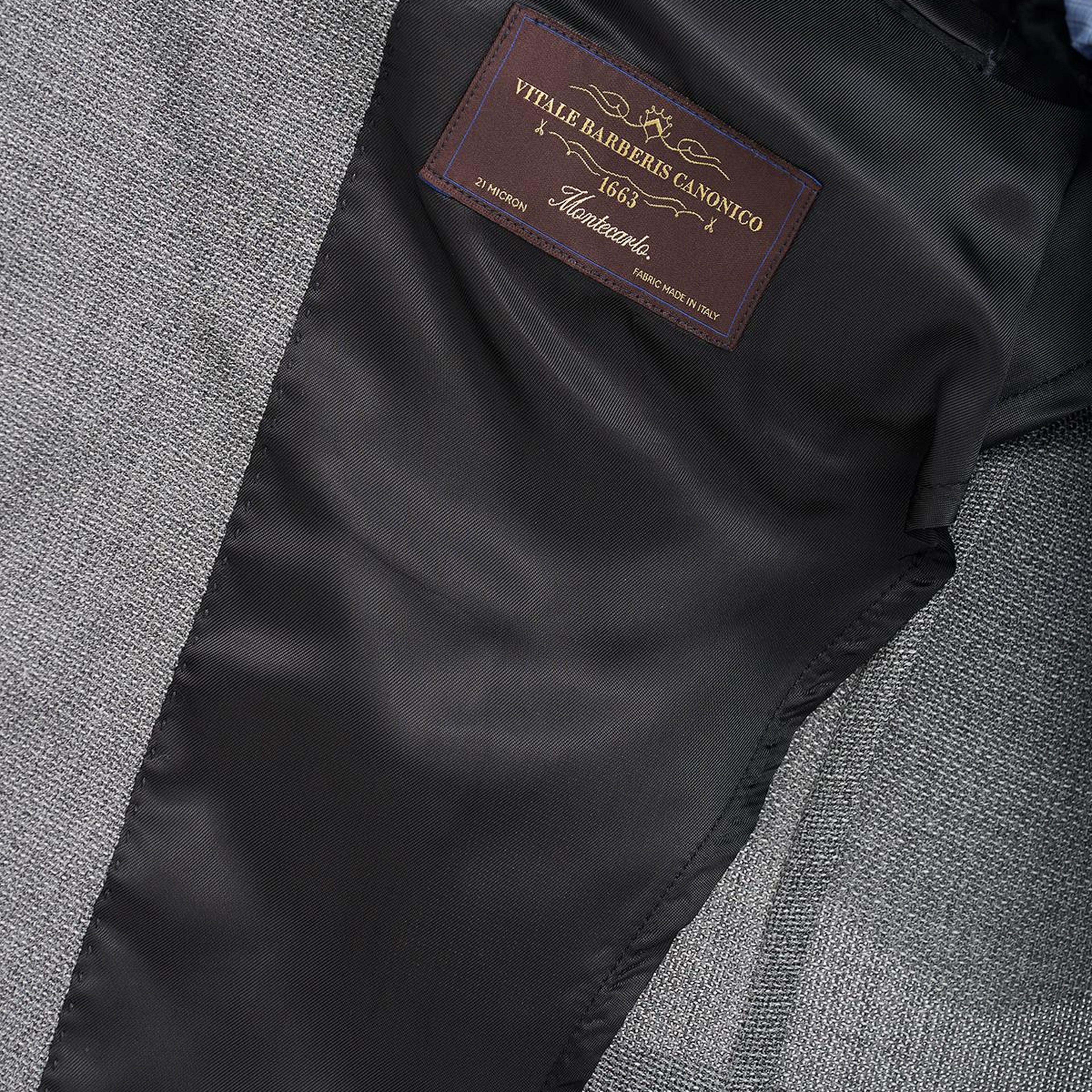 Erkek Gri Vitale Barberis Kumaşıyla Üretilmiş Yün Ceket