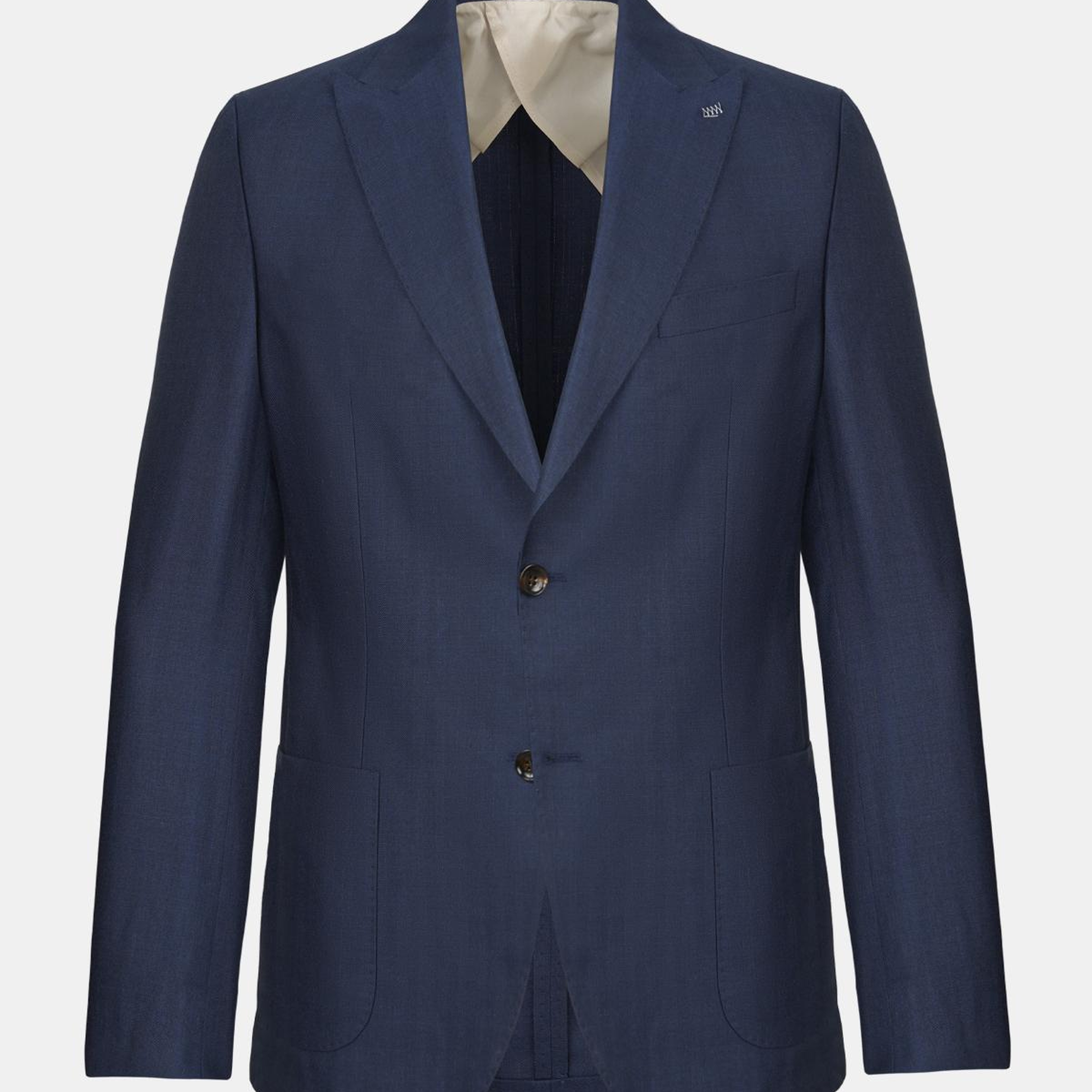 Erkek Lacivert Loro Piana Kumaşıyla Üretilmiş Yün Karışımlı Ceket