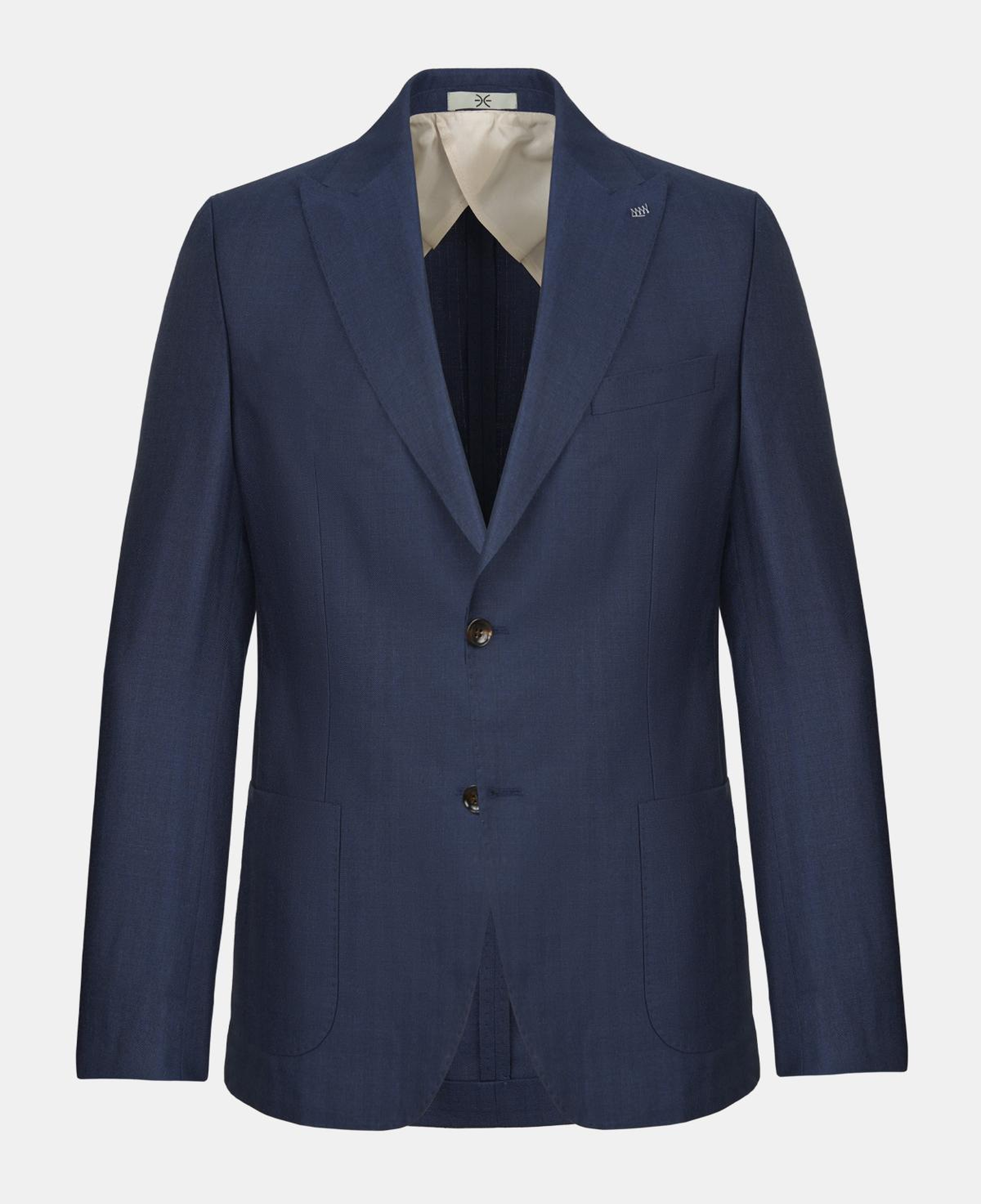 Erkek Lacivert Loro Piana Kumaşıyla Üretilmiş Yün Karışımlı Ceket