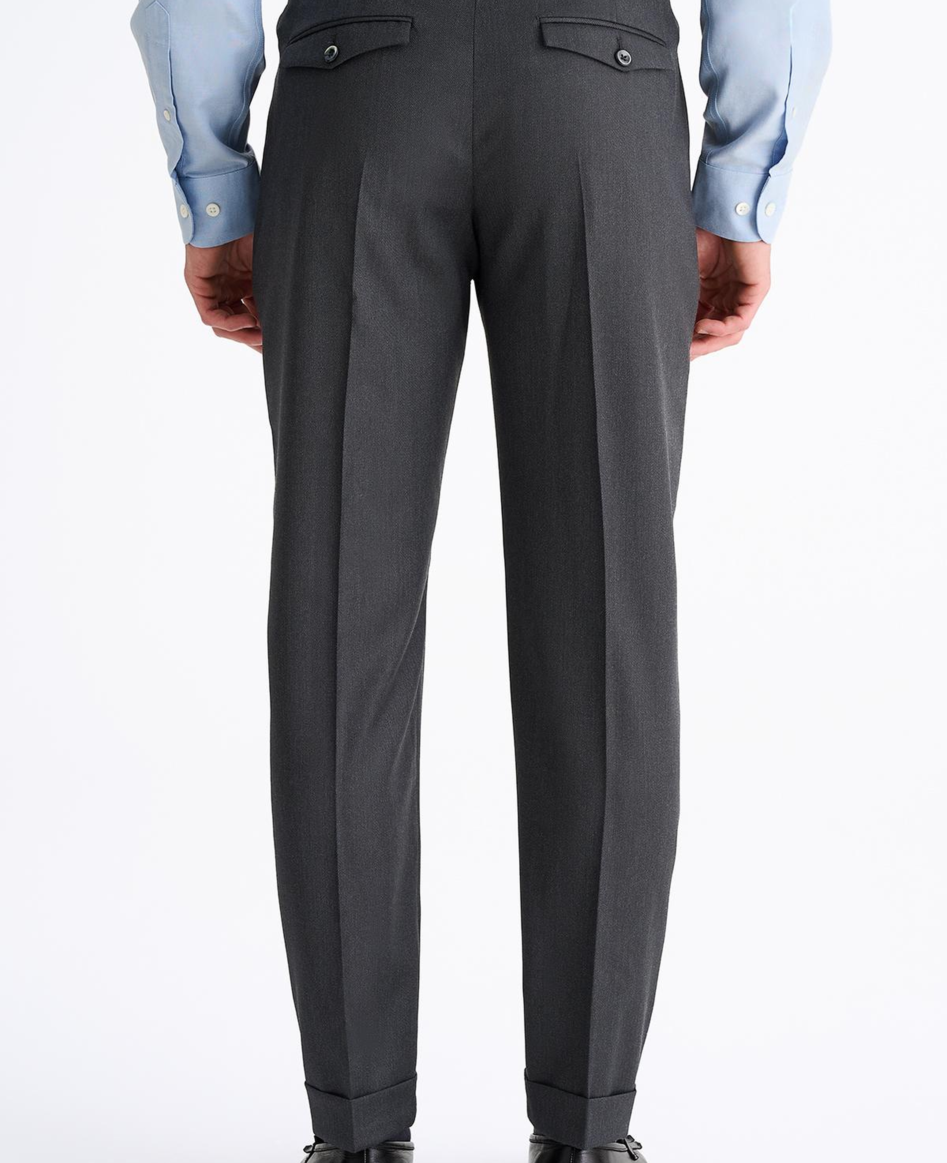 Erkek Açık Gri Yün Slim Fit Klasik Pantolon