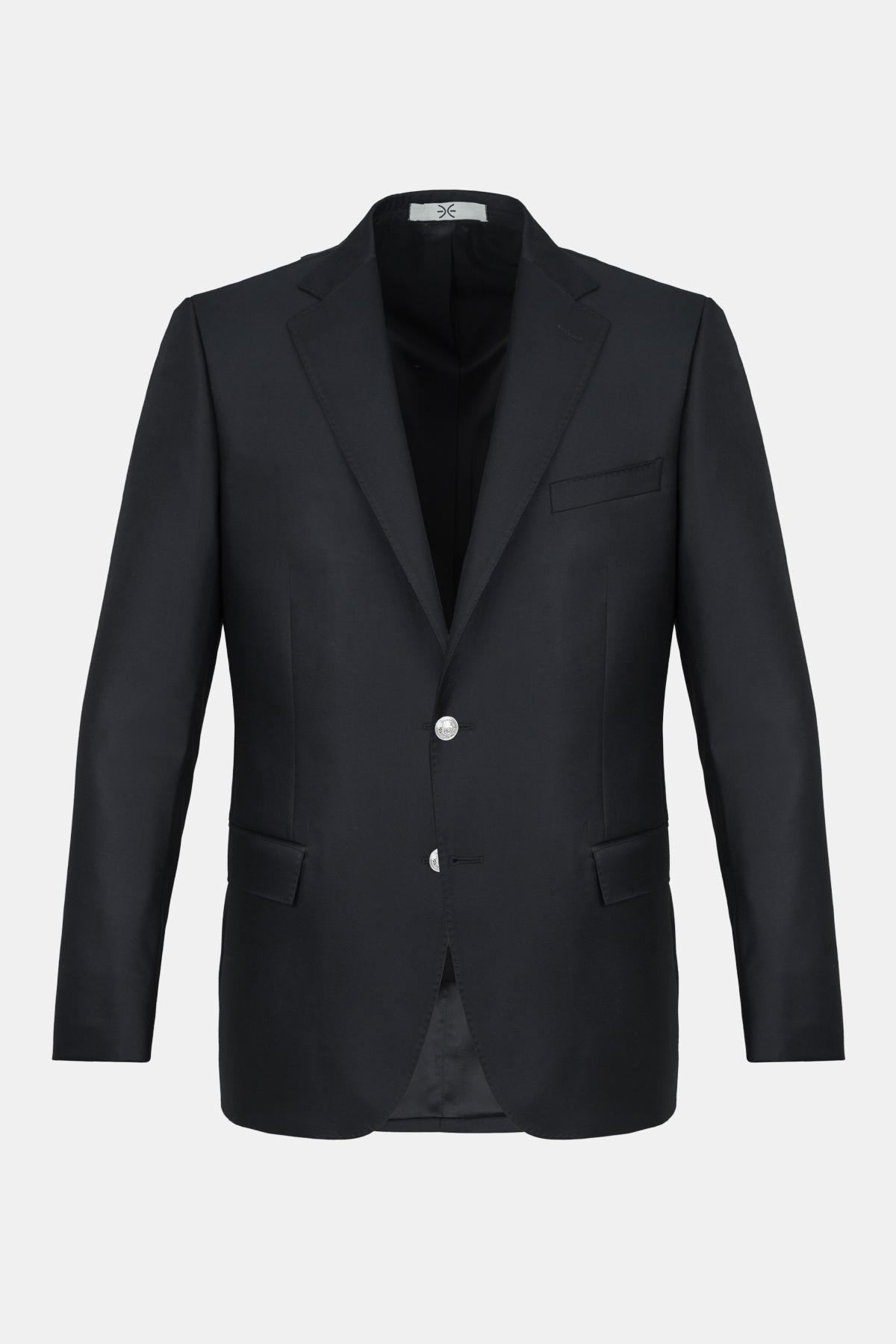 Erkek Siyah Loro Piana Kumaşıyla Üretilmiş Yün Blazer Ceket