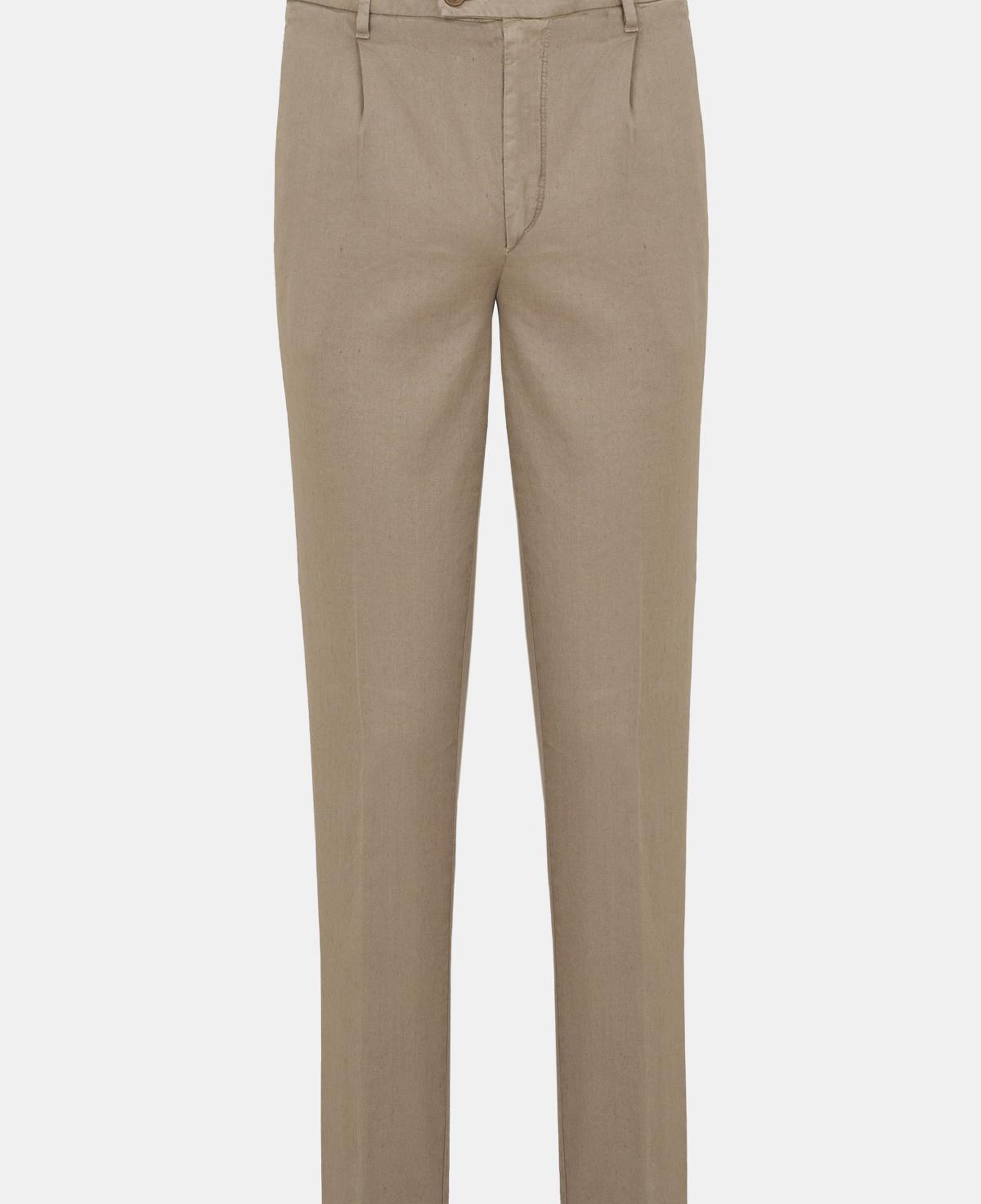 Erkek Gri Keten Karışımlı Chino Pantolon