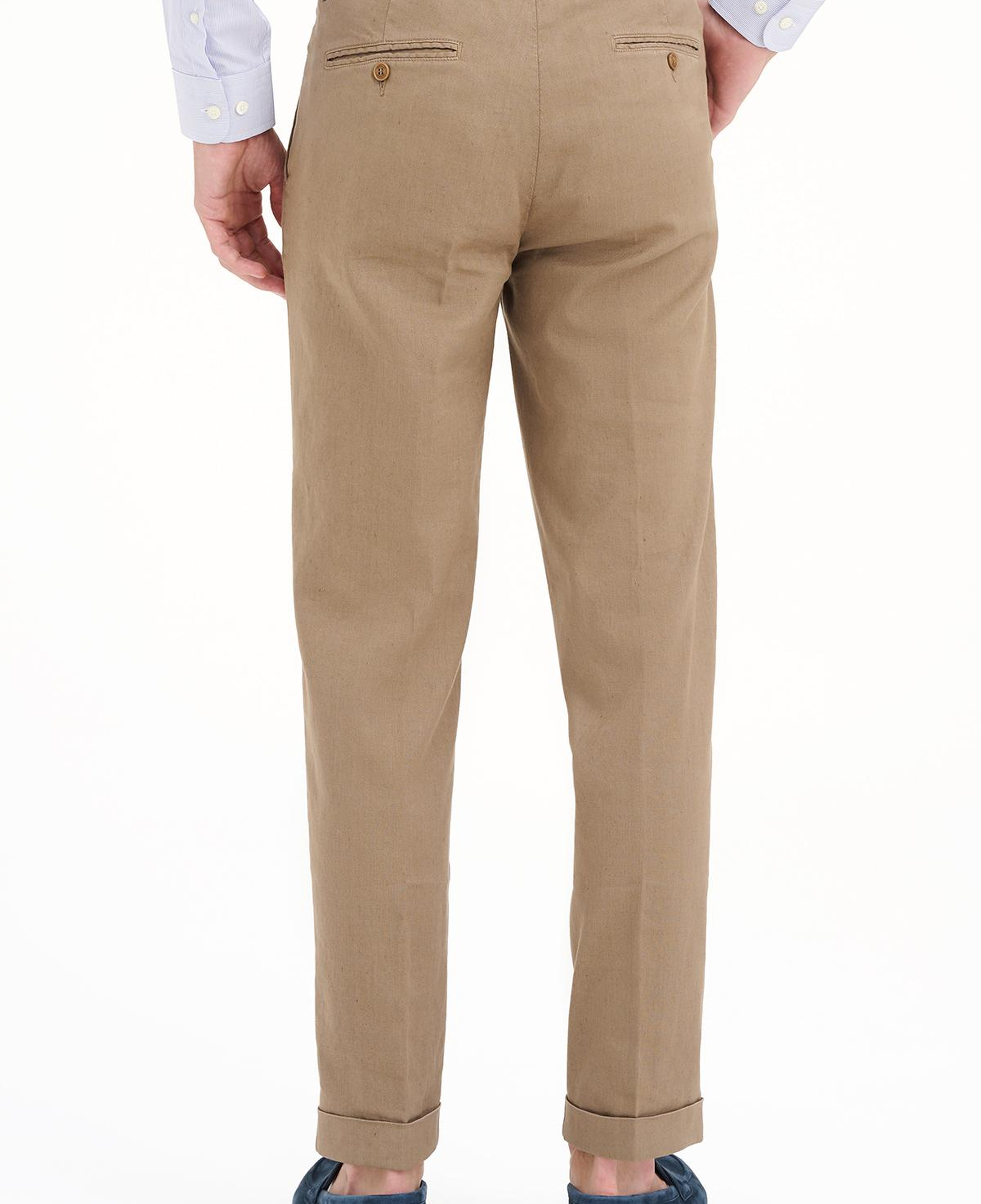 Erkek Gri Keten Karışımlı Chino Pantolon
