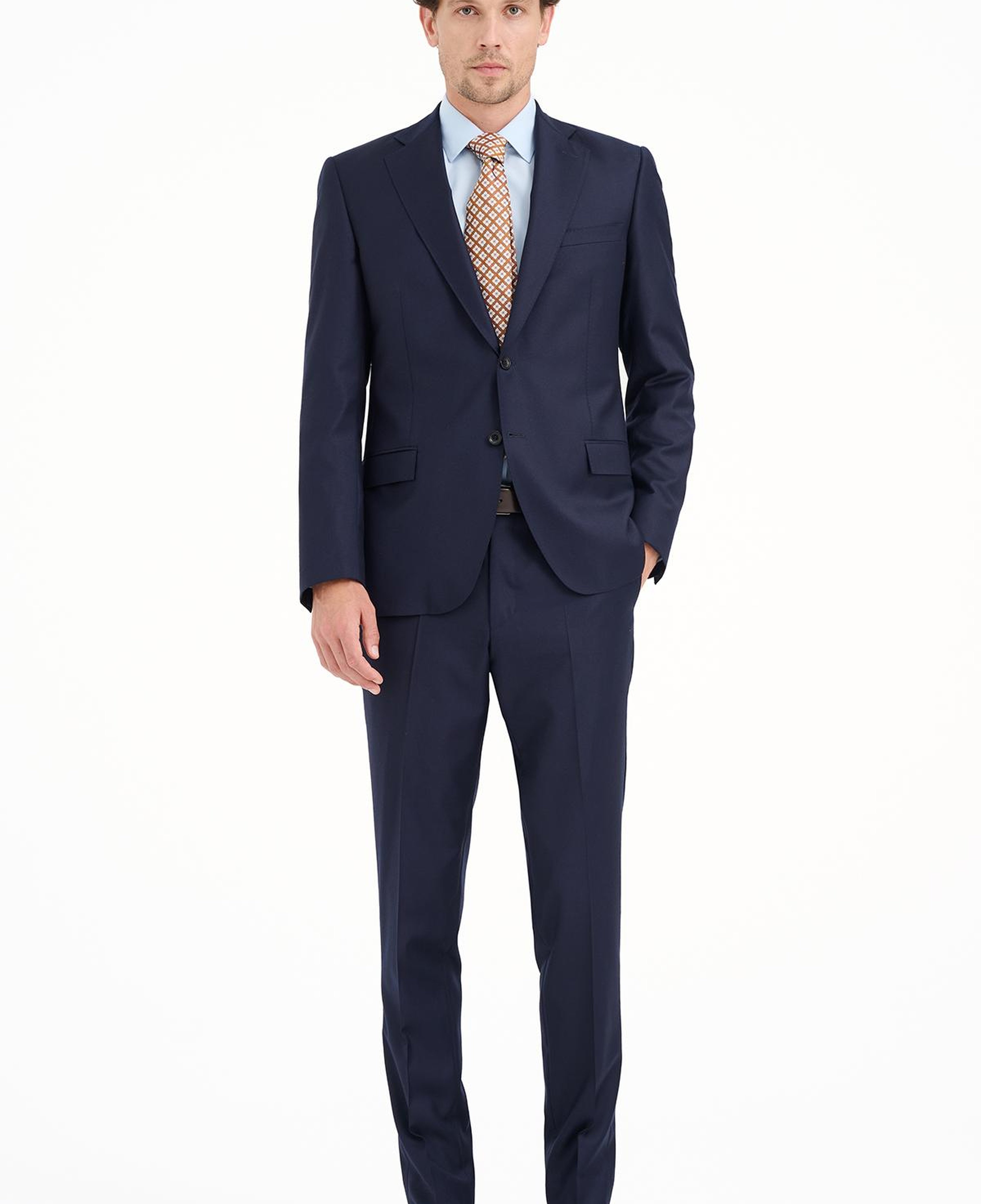 Erkek Lacivert Loro Piana 150's Kumaşıyla Üretilmiş Takım Elbise