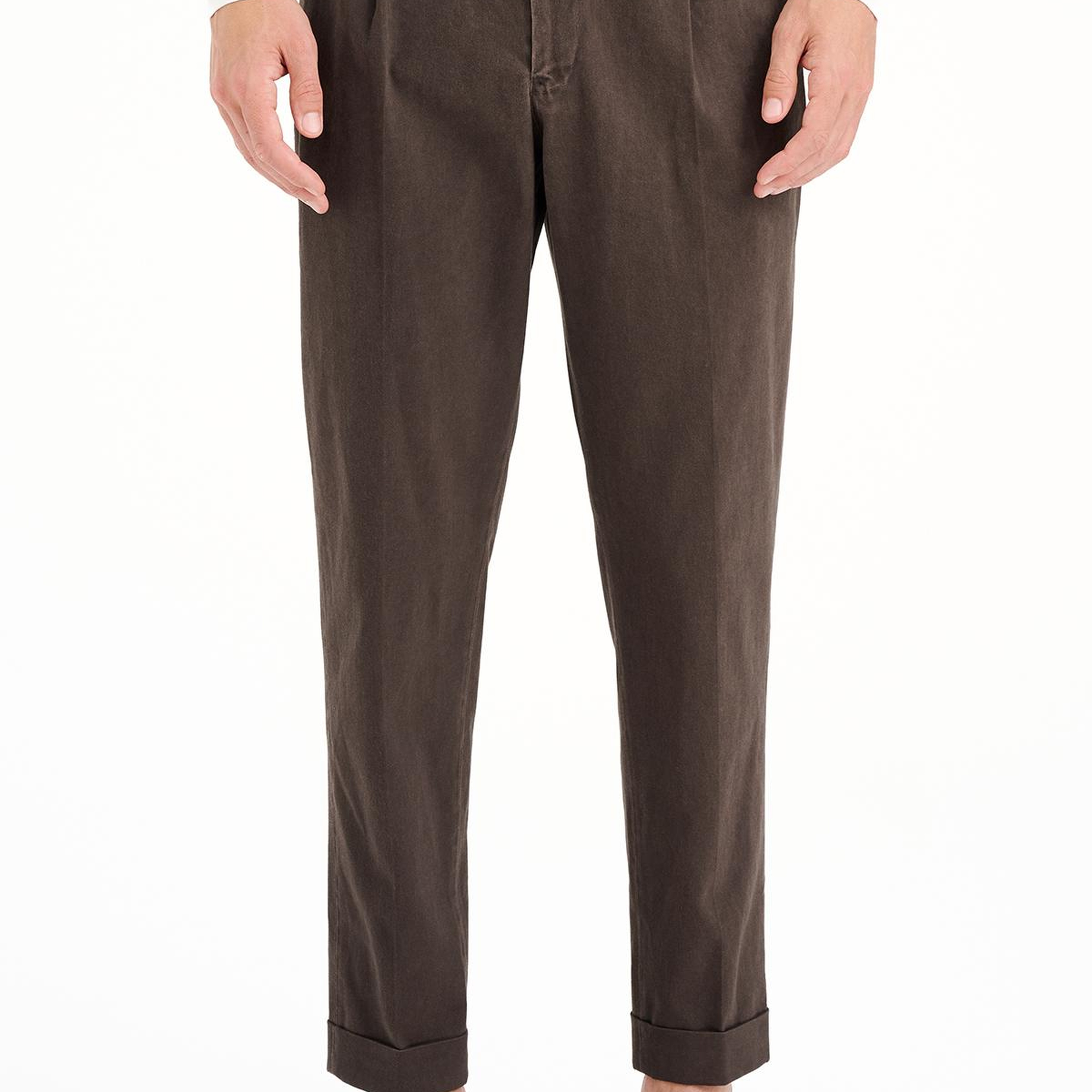Erkek Kahverengi Slim Fit Chino Pantolon