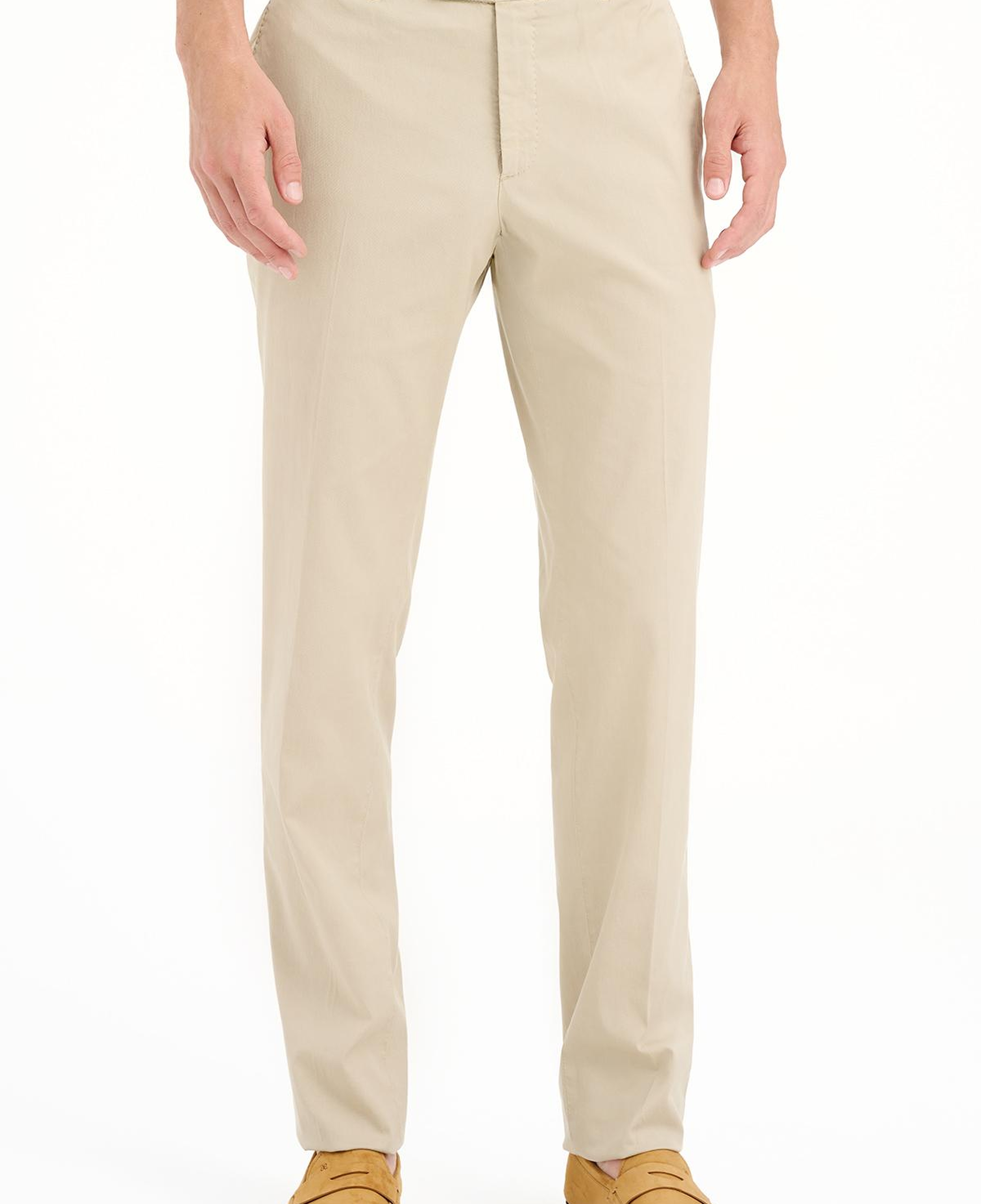 Erkek Ekru Slim Fit Elastik Bel Lyocell Jogger Pantolon