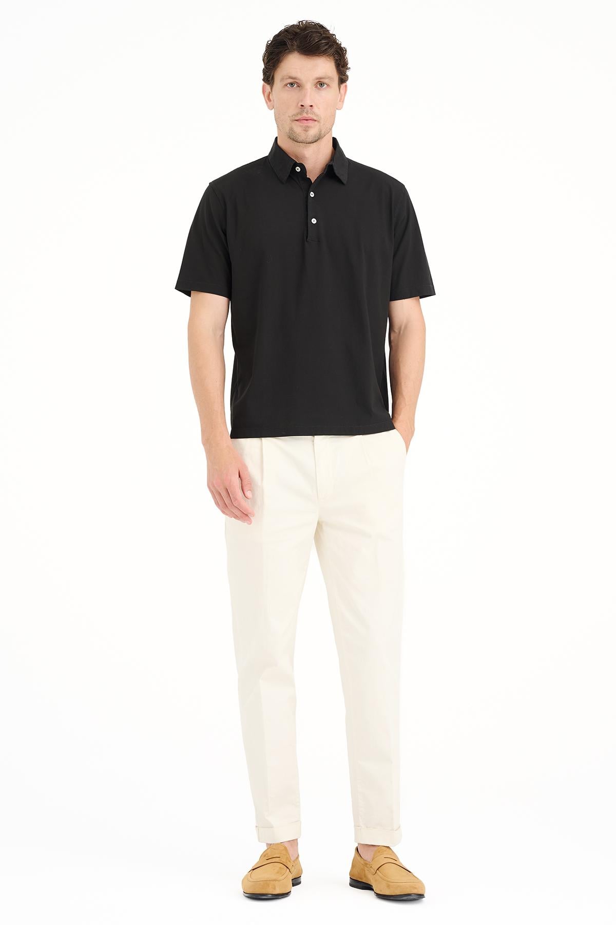 Erkek Siyah Polo Yaka T-Shirt
