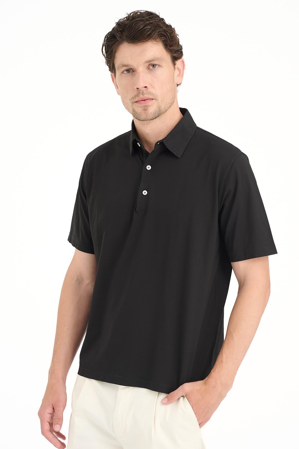 Erkek Siyah Polo Yaka T-Shirt