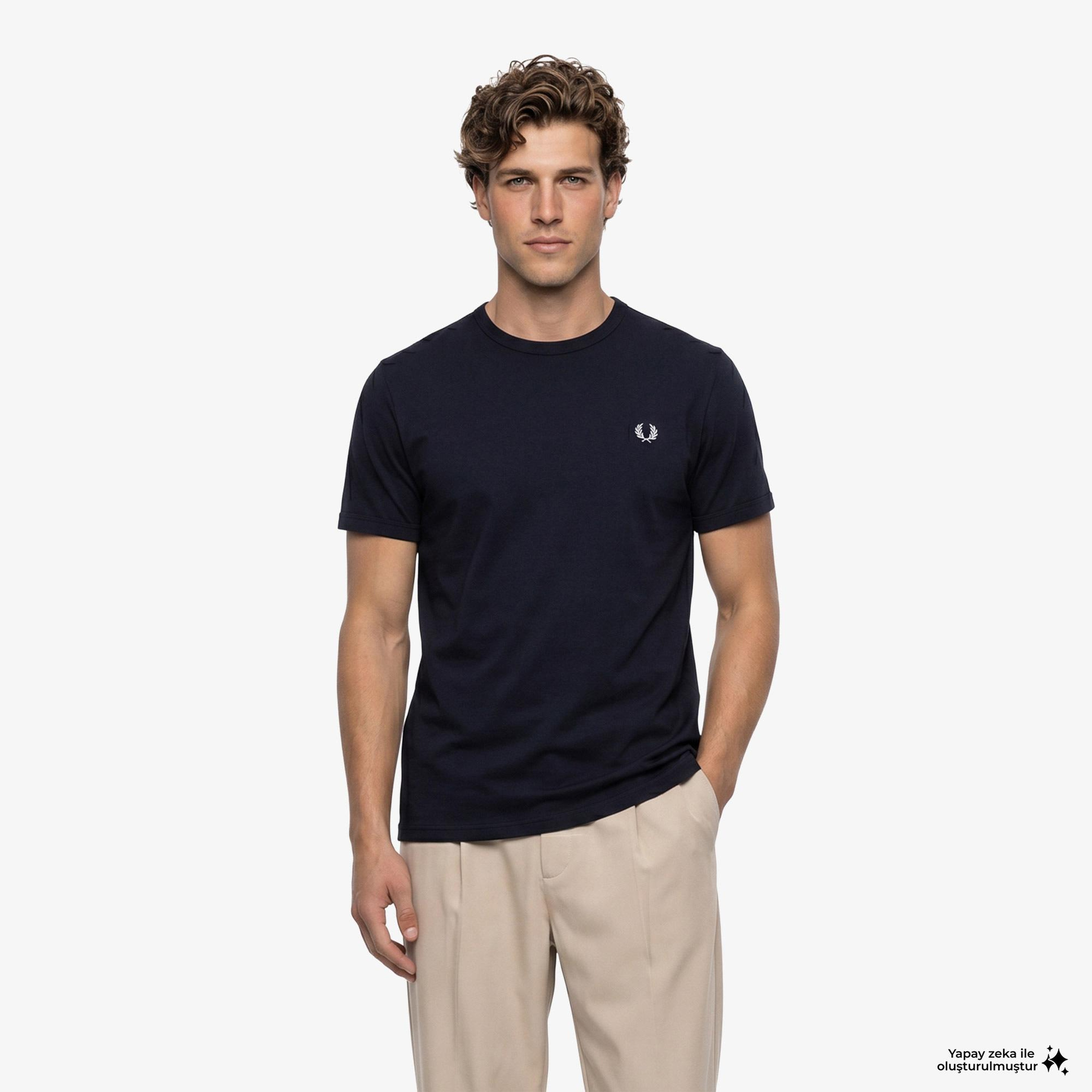 Fred Perry Ringer Erkek Lacivert T-Shirt