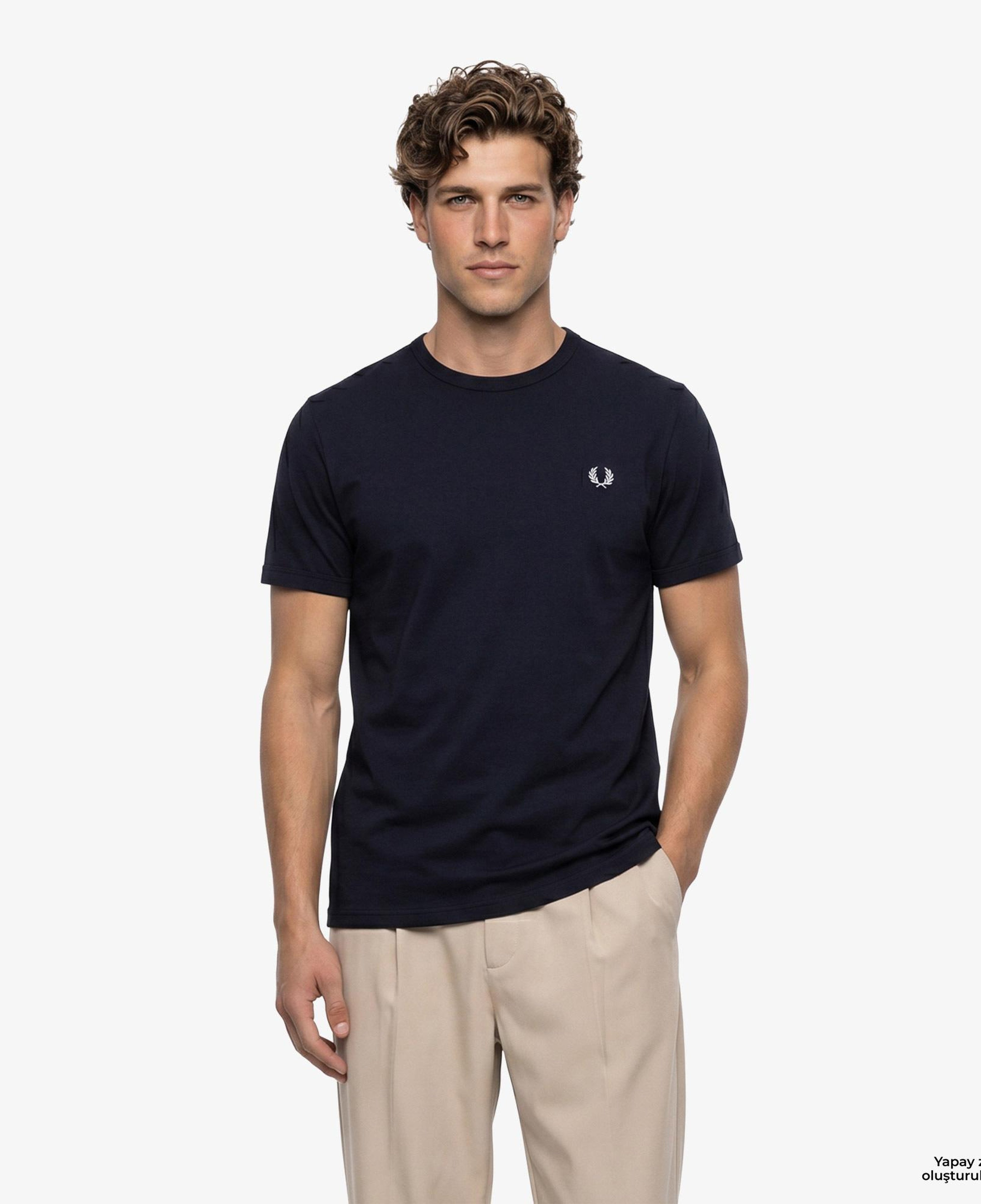 Fred Perry Ringer Erkek Lacivert T-Shirt