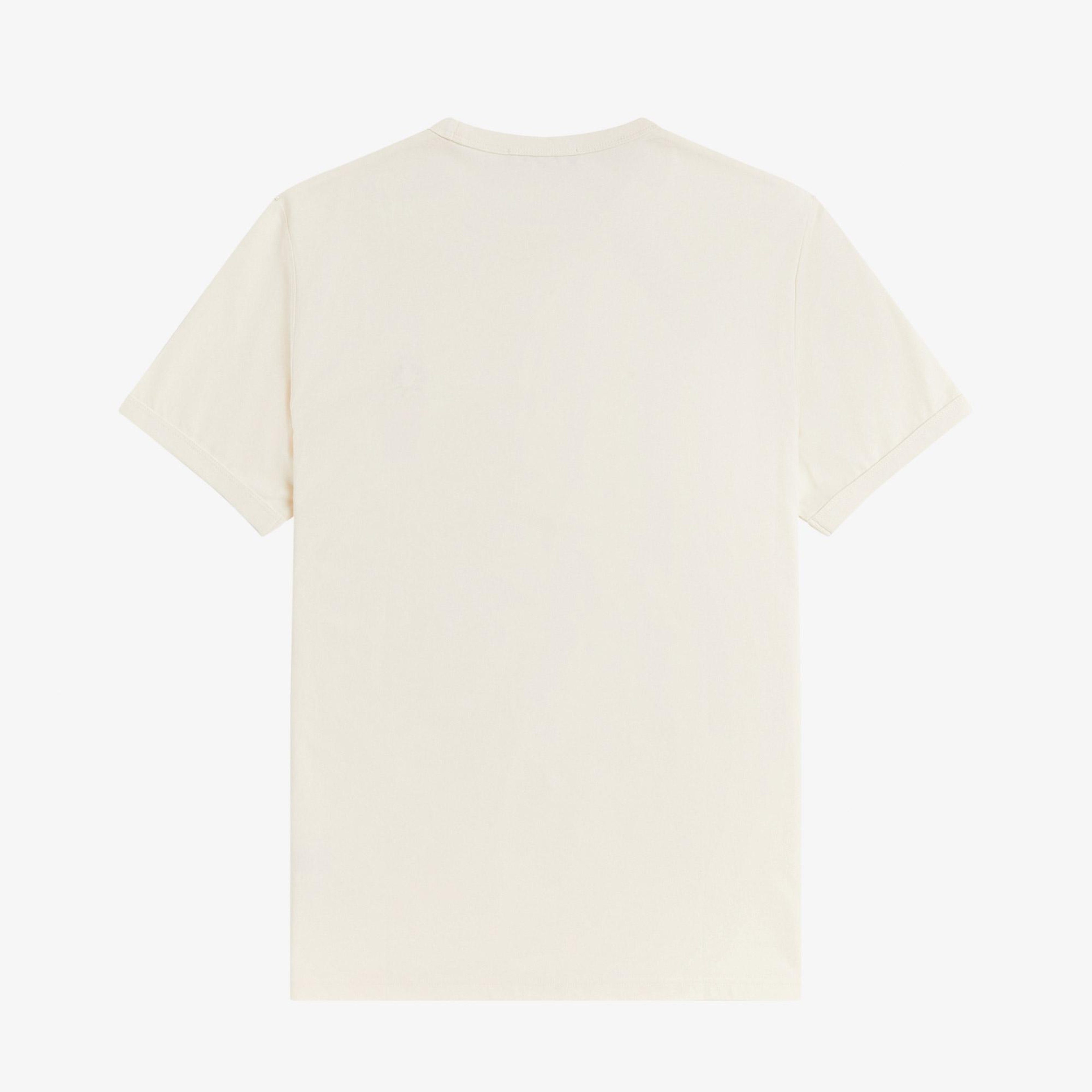 Fred Perry Ringer Erkek Krem T-Shirt