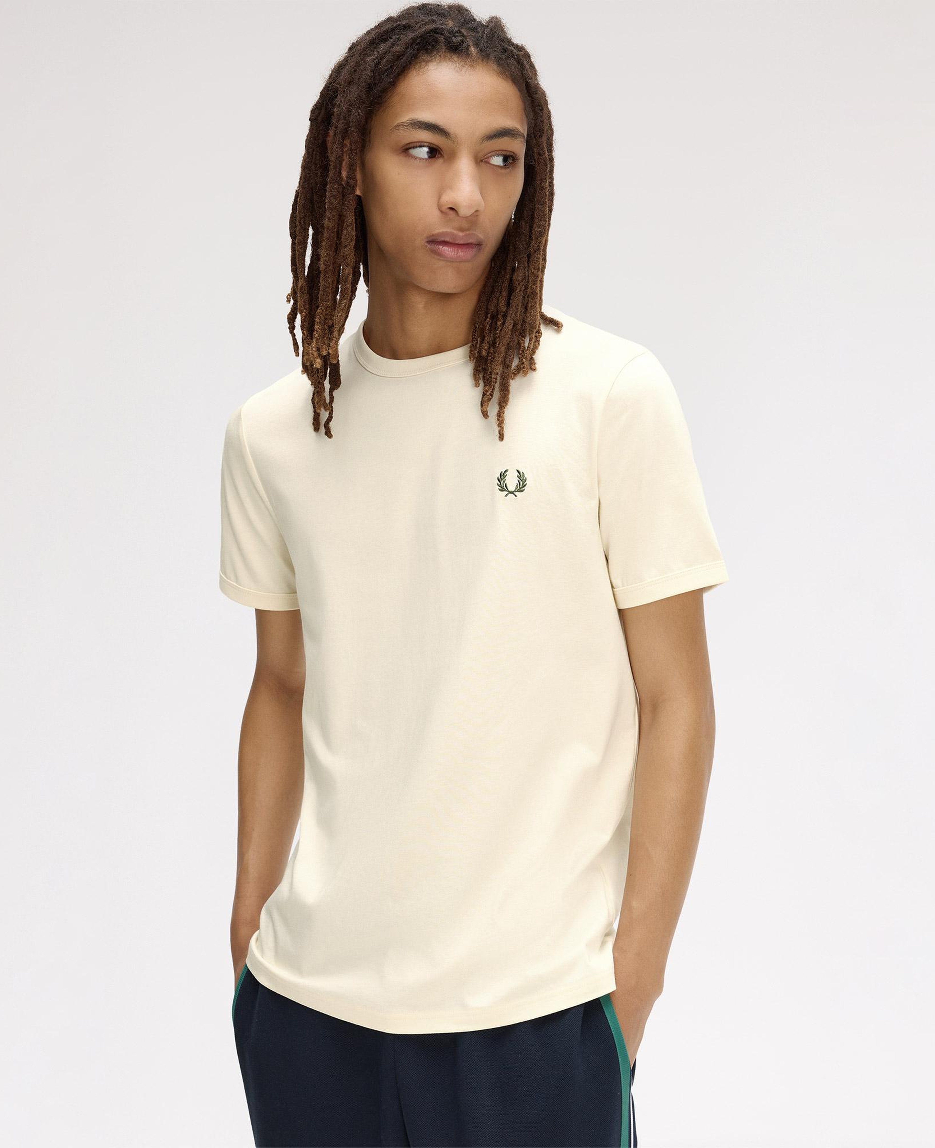 Fred Perry Ringer Erkek Krem T-Shirt