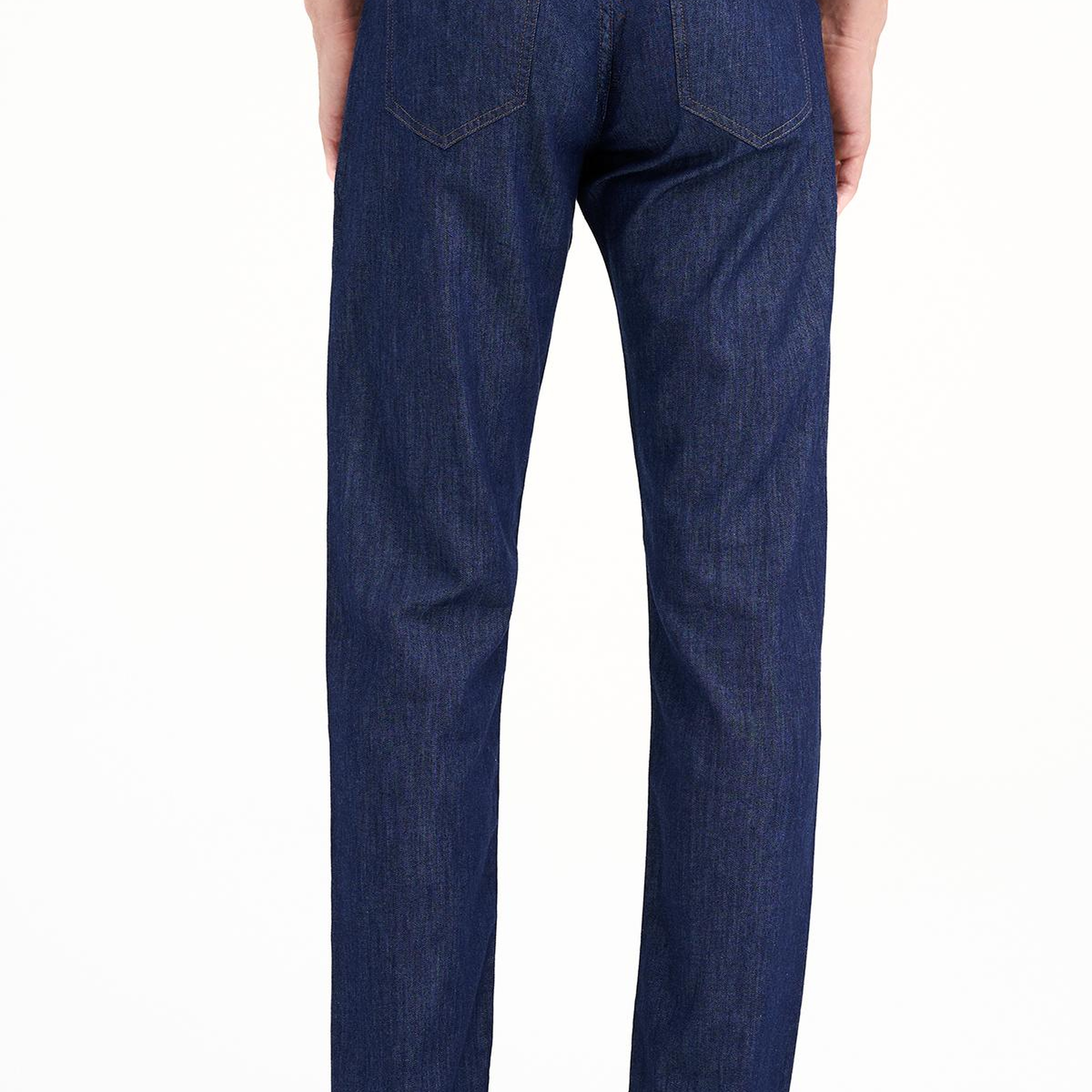 Erkek Mavi İpek Karışımlı Jean Pantolon