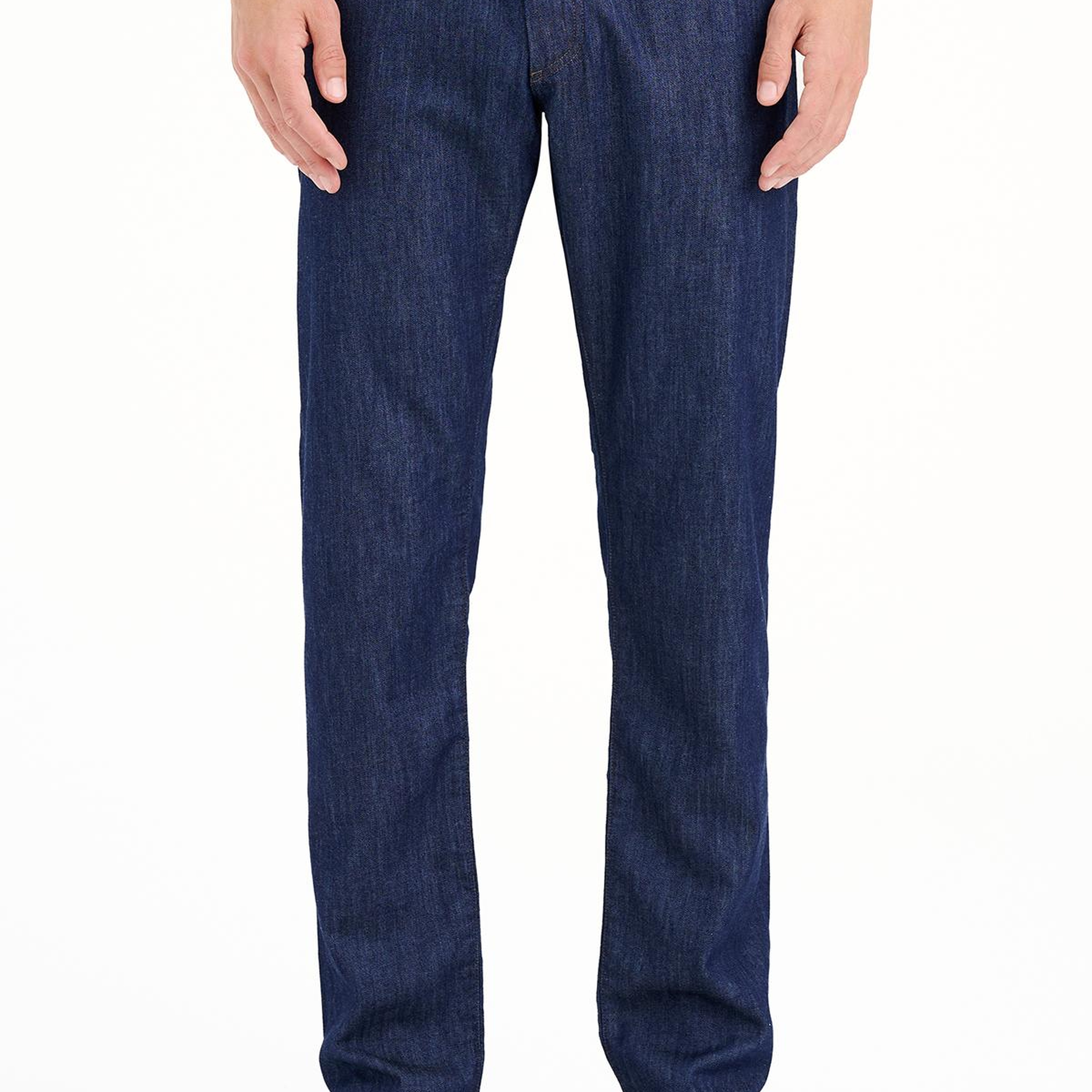 Erkek Mavi İpek Karışımlı Jean Pantolon