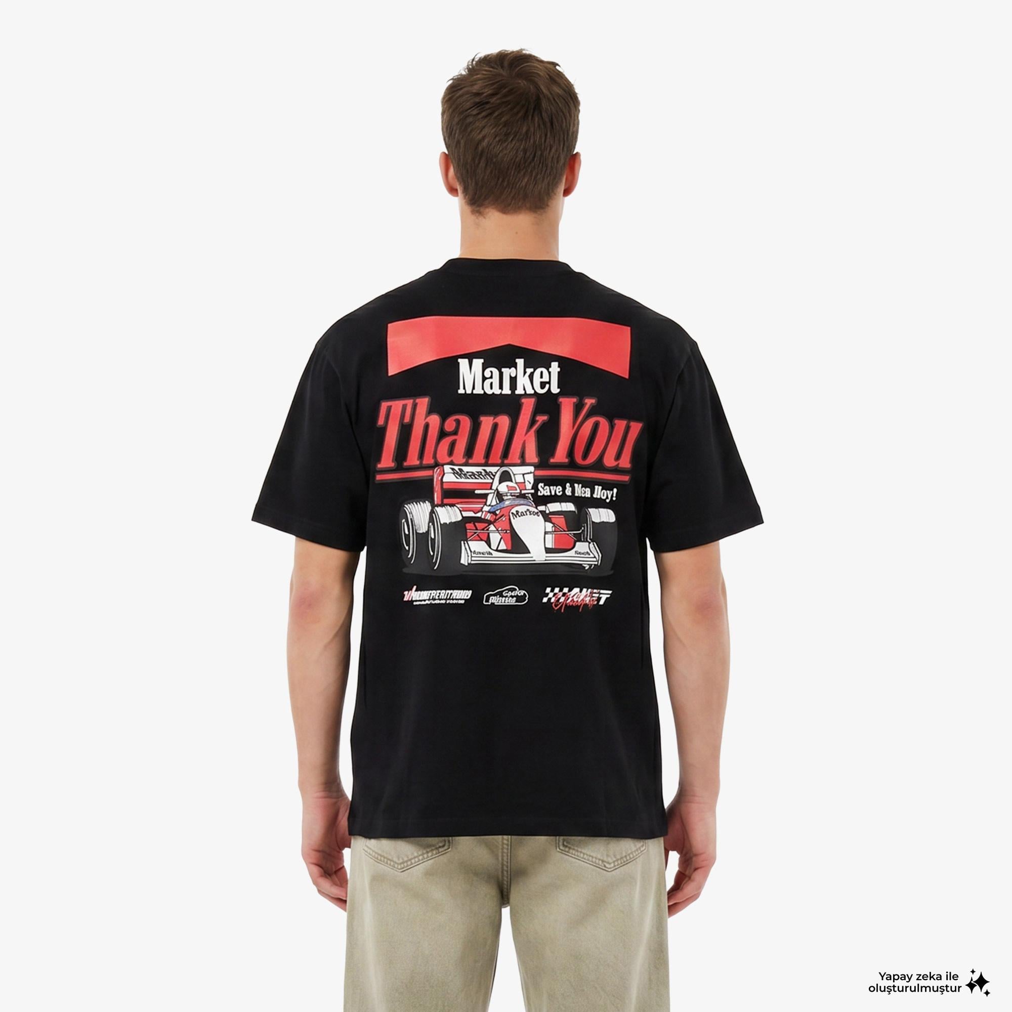 Market Have A Nice Race Erkek Siyah T-Shirt