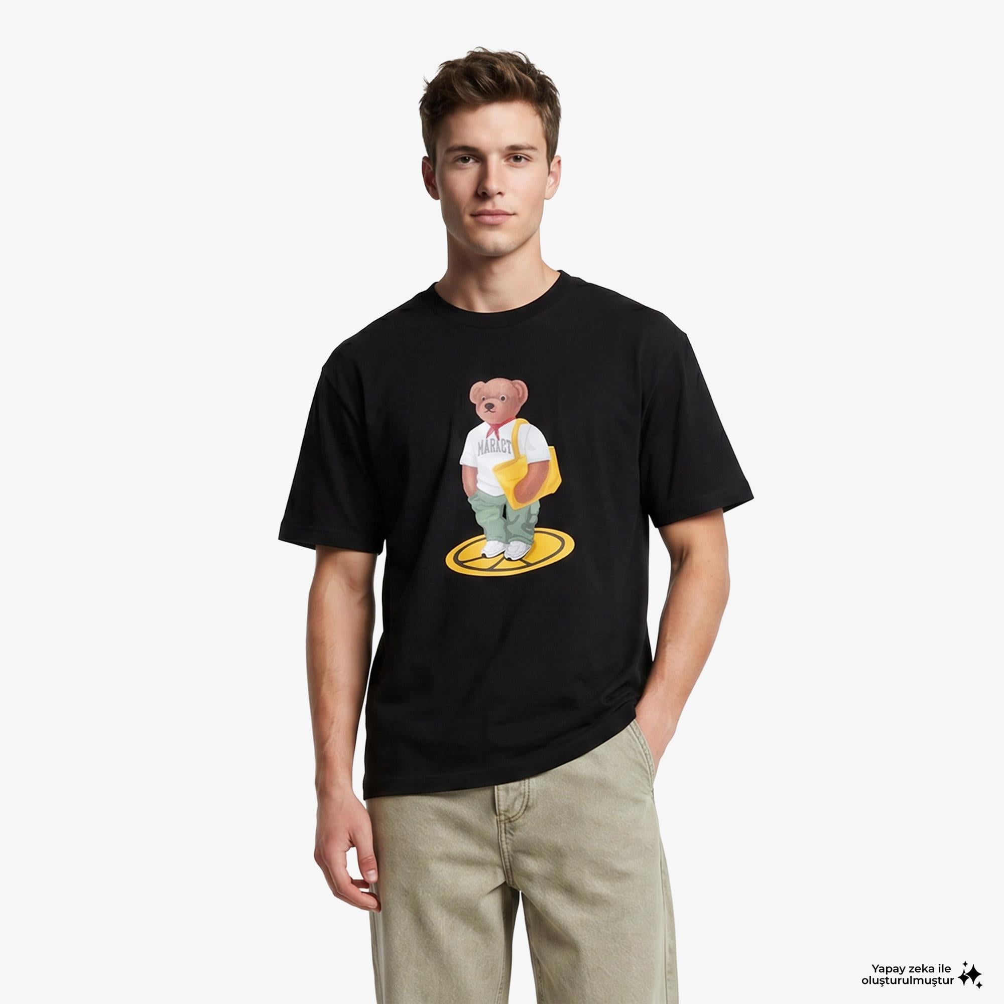 Market Stand For Peace Bear Erkek Siyah T-Shirt