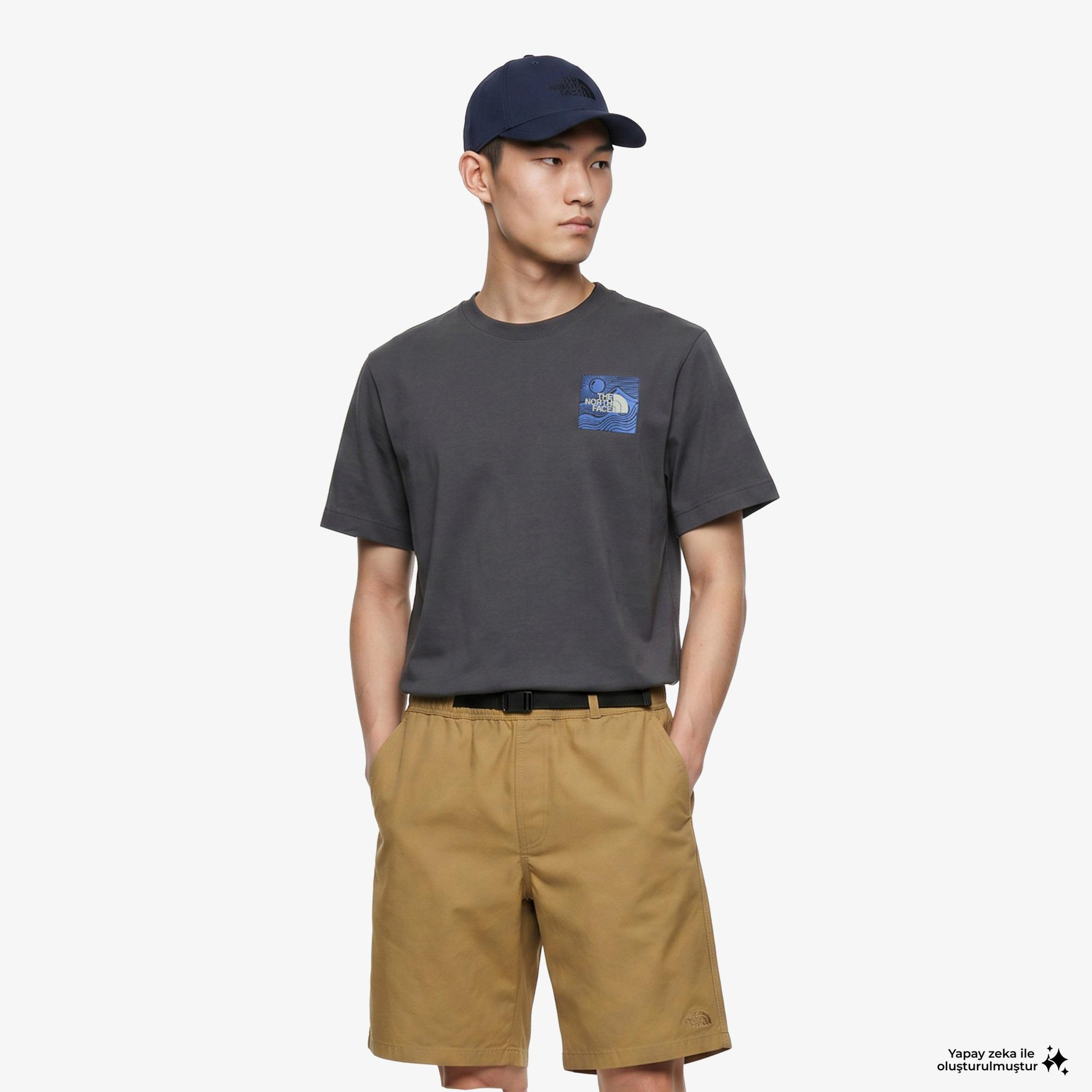 The North Face Mountain Escape Relaxed Erkek Gri T-Shirt