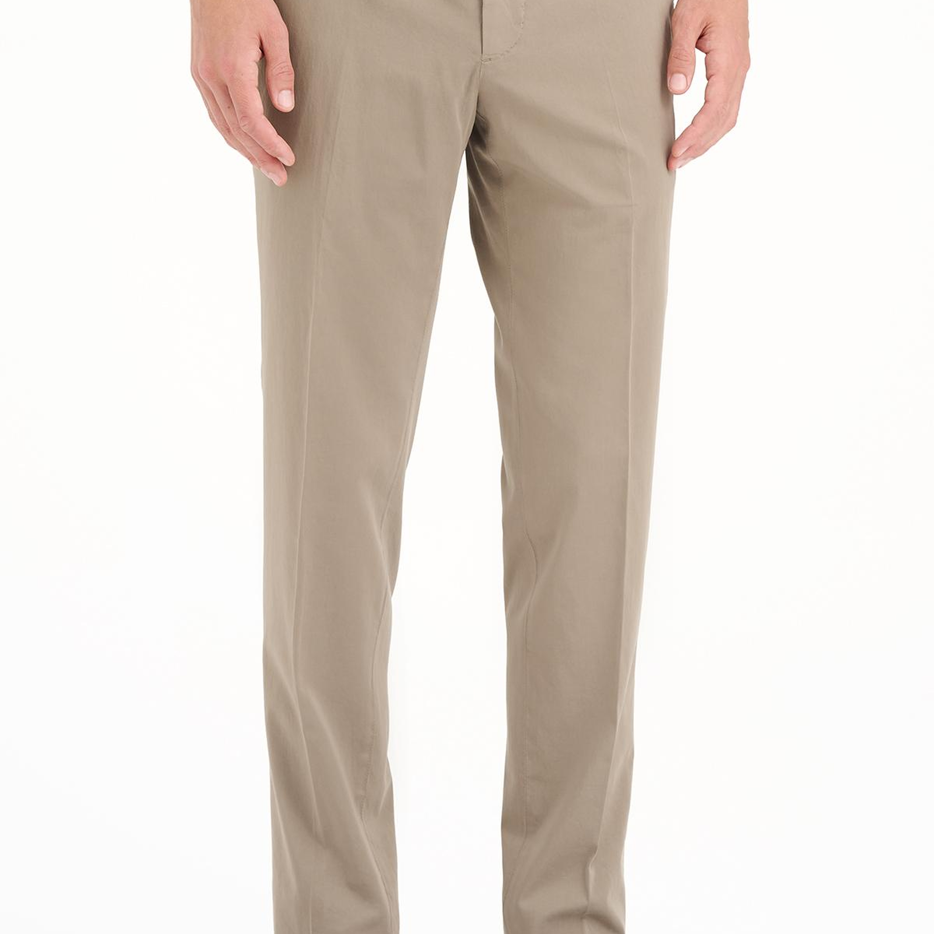 Erkek Vizon Slim Fit Elastik Bel İpek Karışımlı Jogger Pantolon