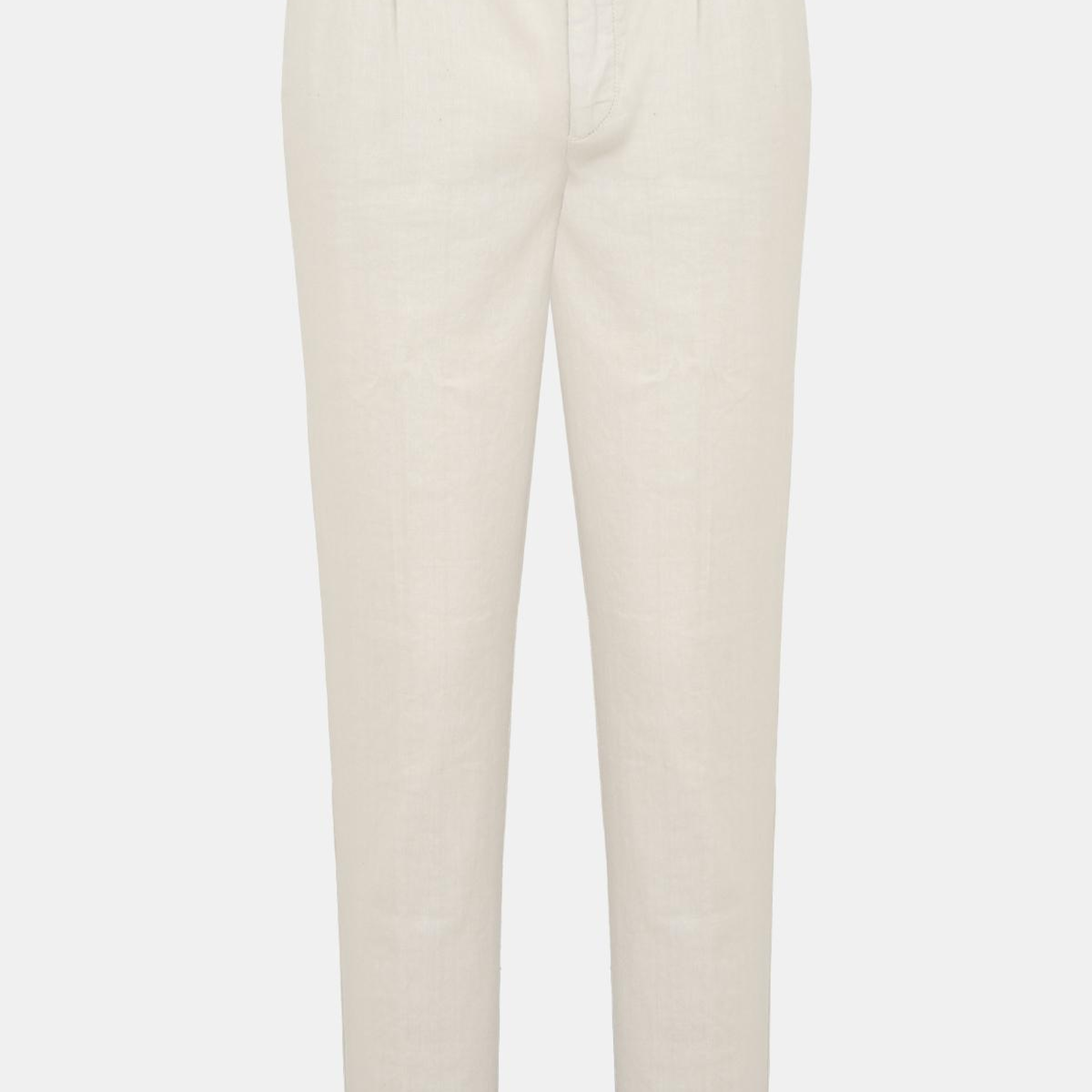 Erkek Kahverengi Keten Karışımlı Chino Pantolon