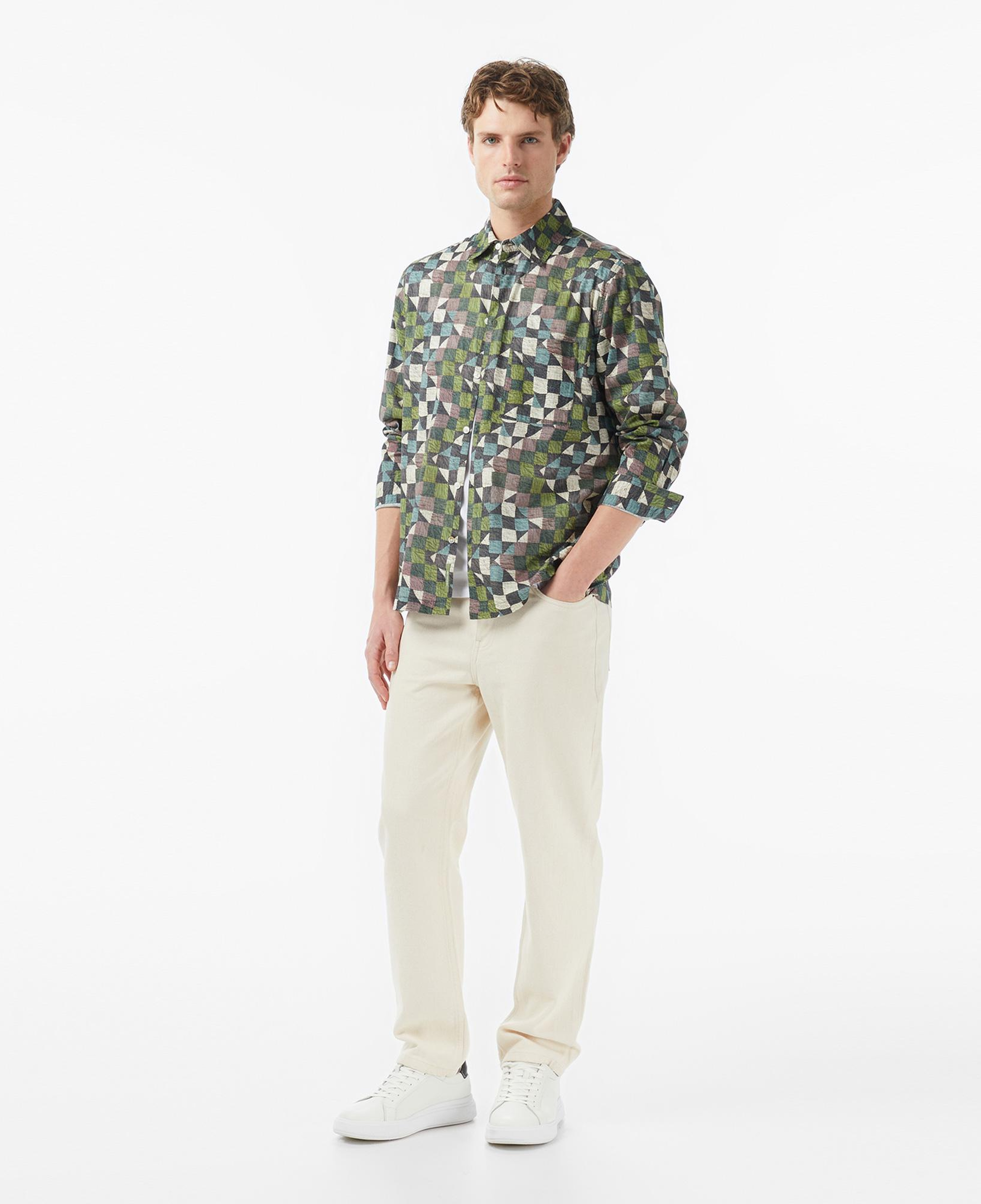 Scotch&Soda Printed Relaxed-Fit Erkek Kahverengi Gömlek
