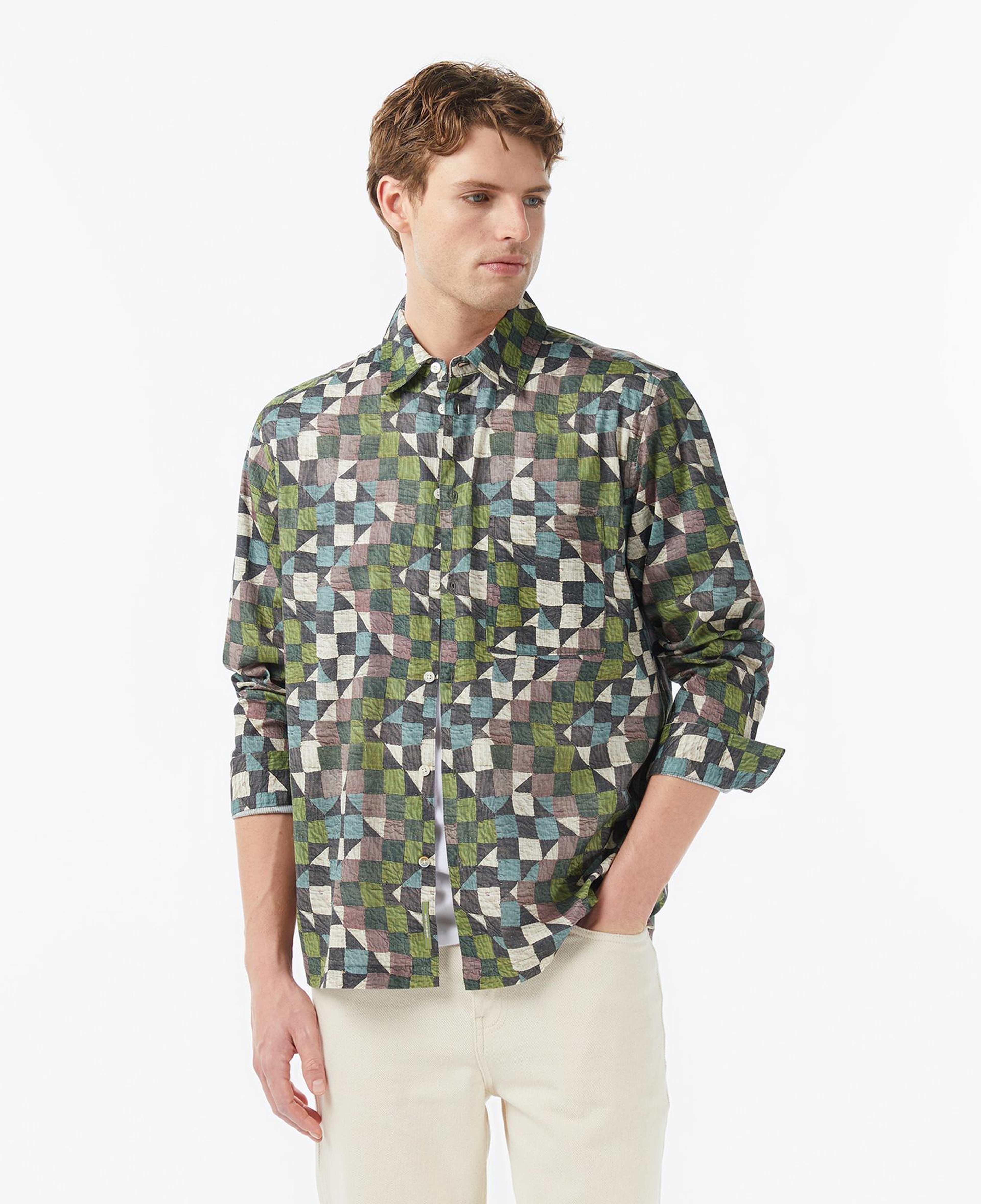 Scotch&Soda Printed Relaxed-Fit Erkek Kahverengi Gömlek