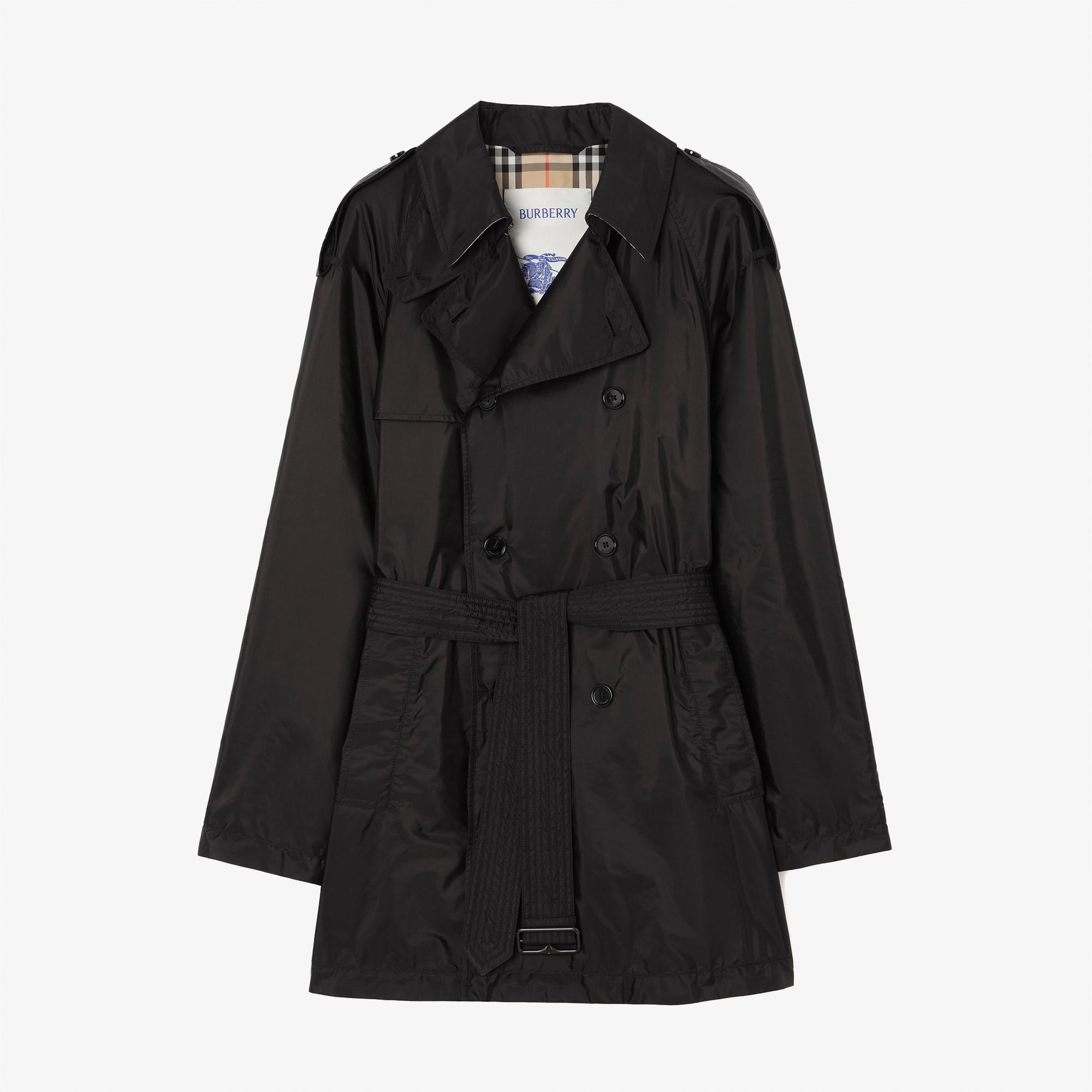 Burberry Leadenham Erkek Siyah Pardesü