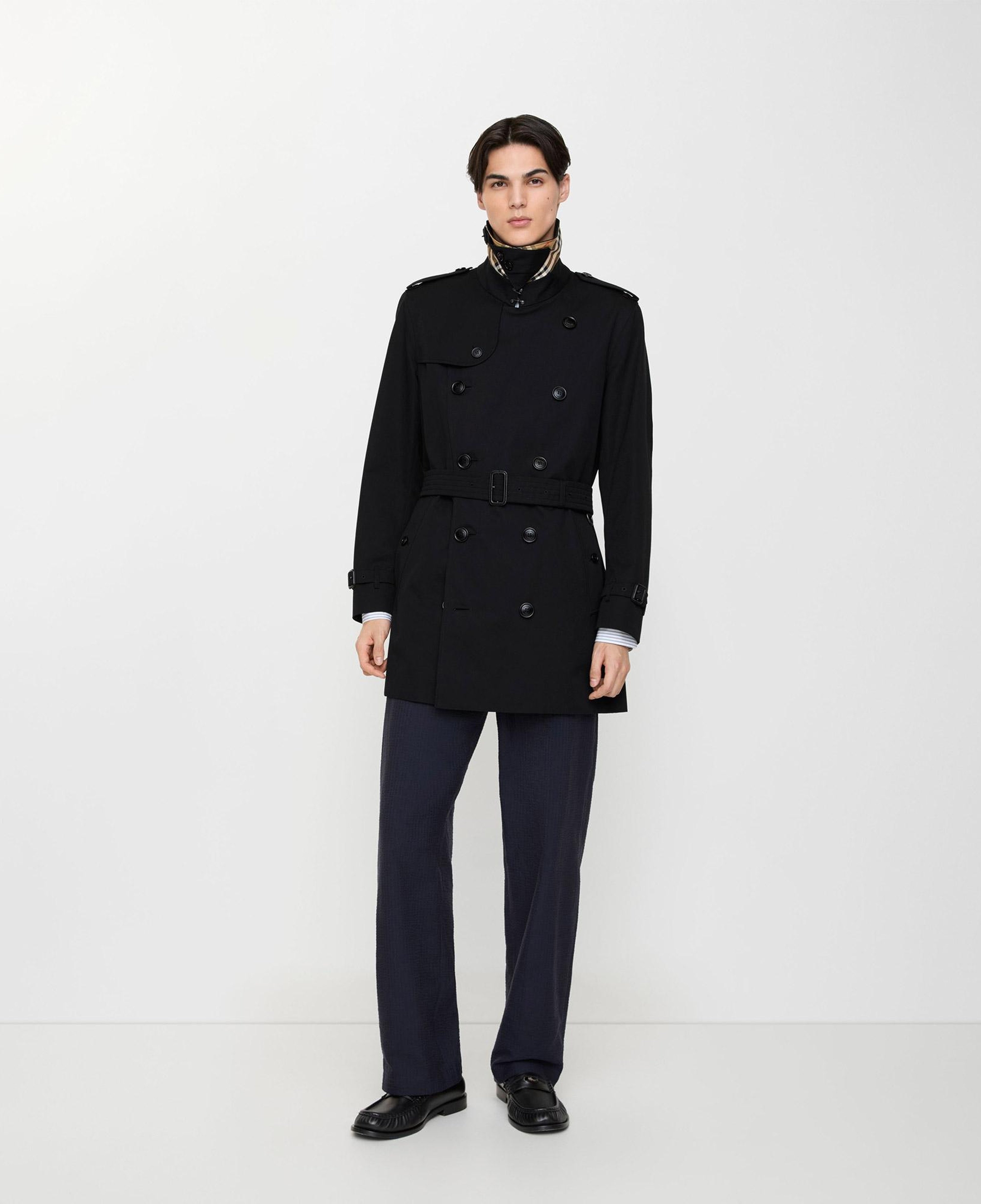 Burberry Short Kensington Heritage Erkek Siyah Trençkot