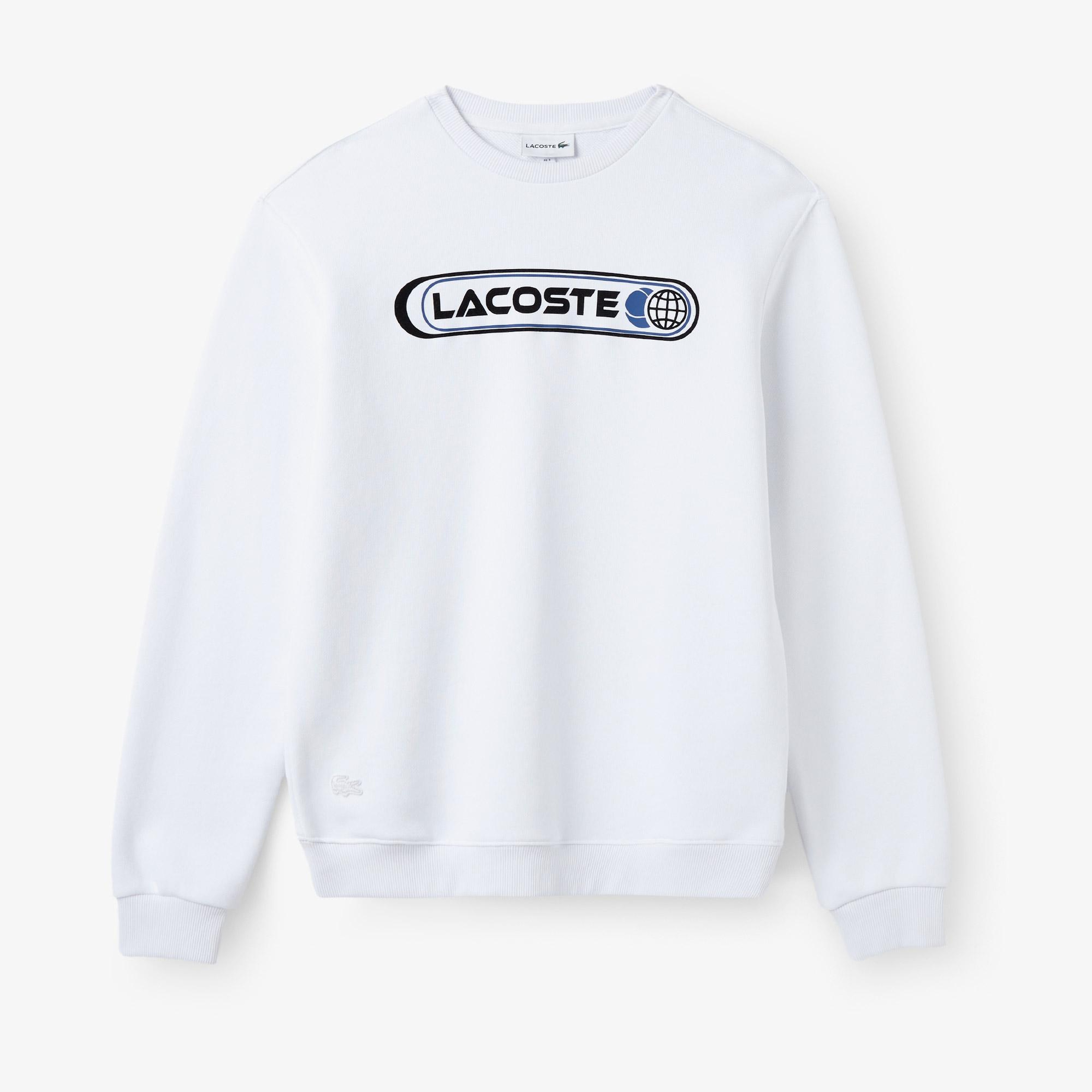 Erkek Regular Fit Bisiklet Yaka Baskılı Beyaz Sweatshirt
