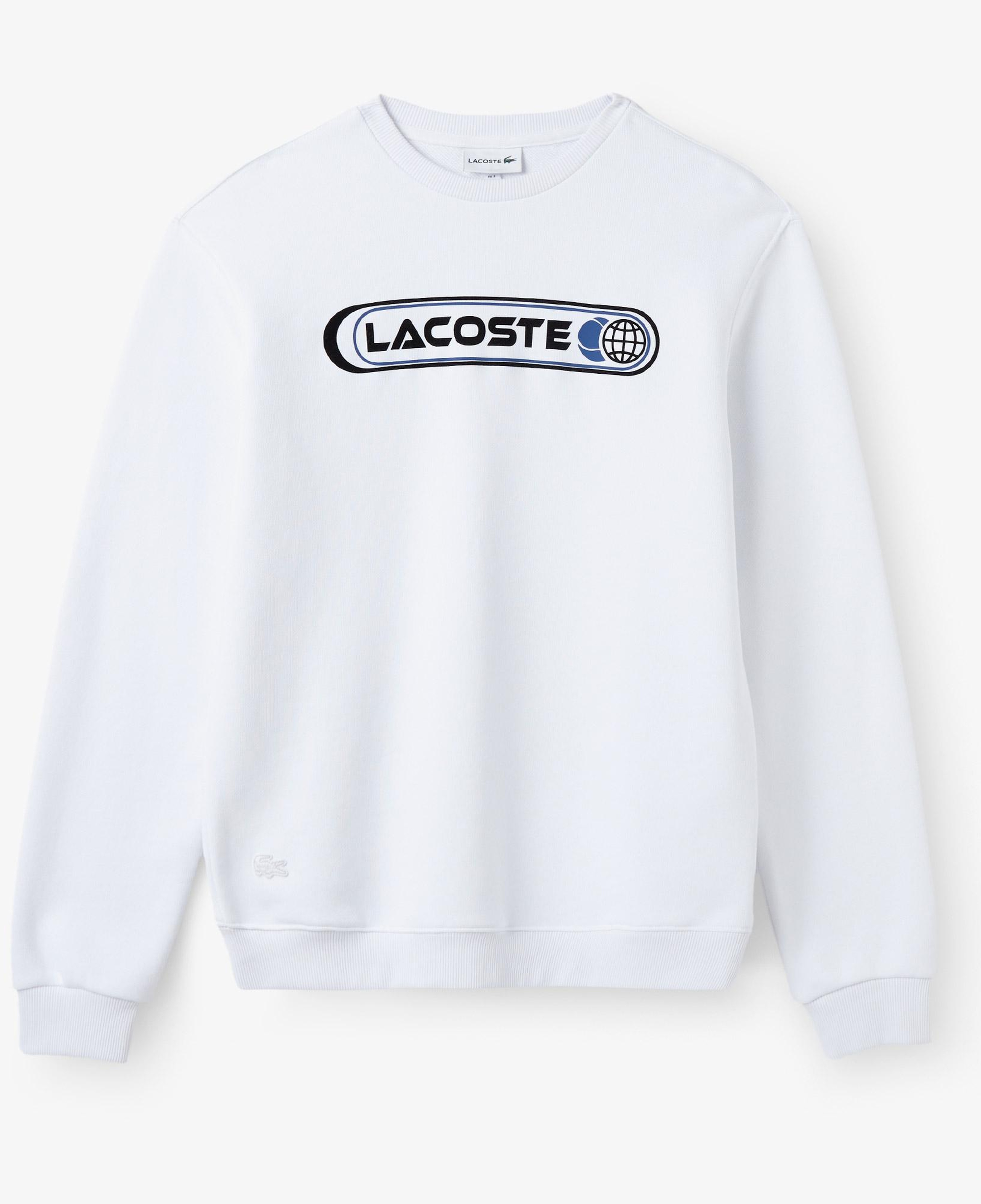 Erkek Regular Fit Bisiklet Yaka Baskılı Beyaz Sweatshirt