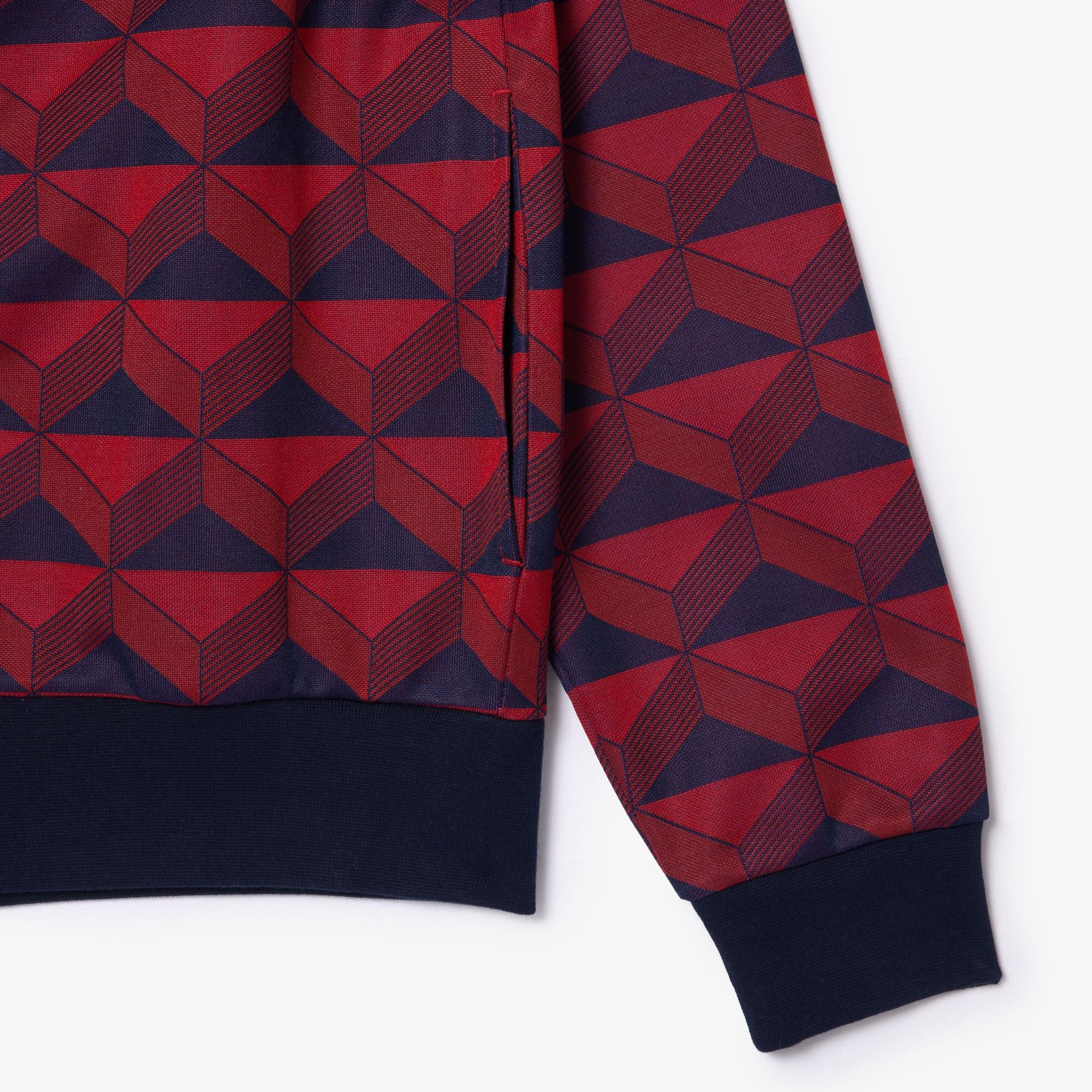 Unisex Regular Fit Fermuarlı Monogram Renkli Sweatshirt