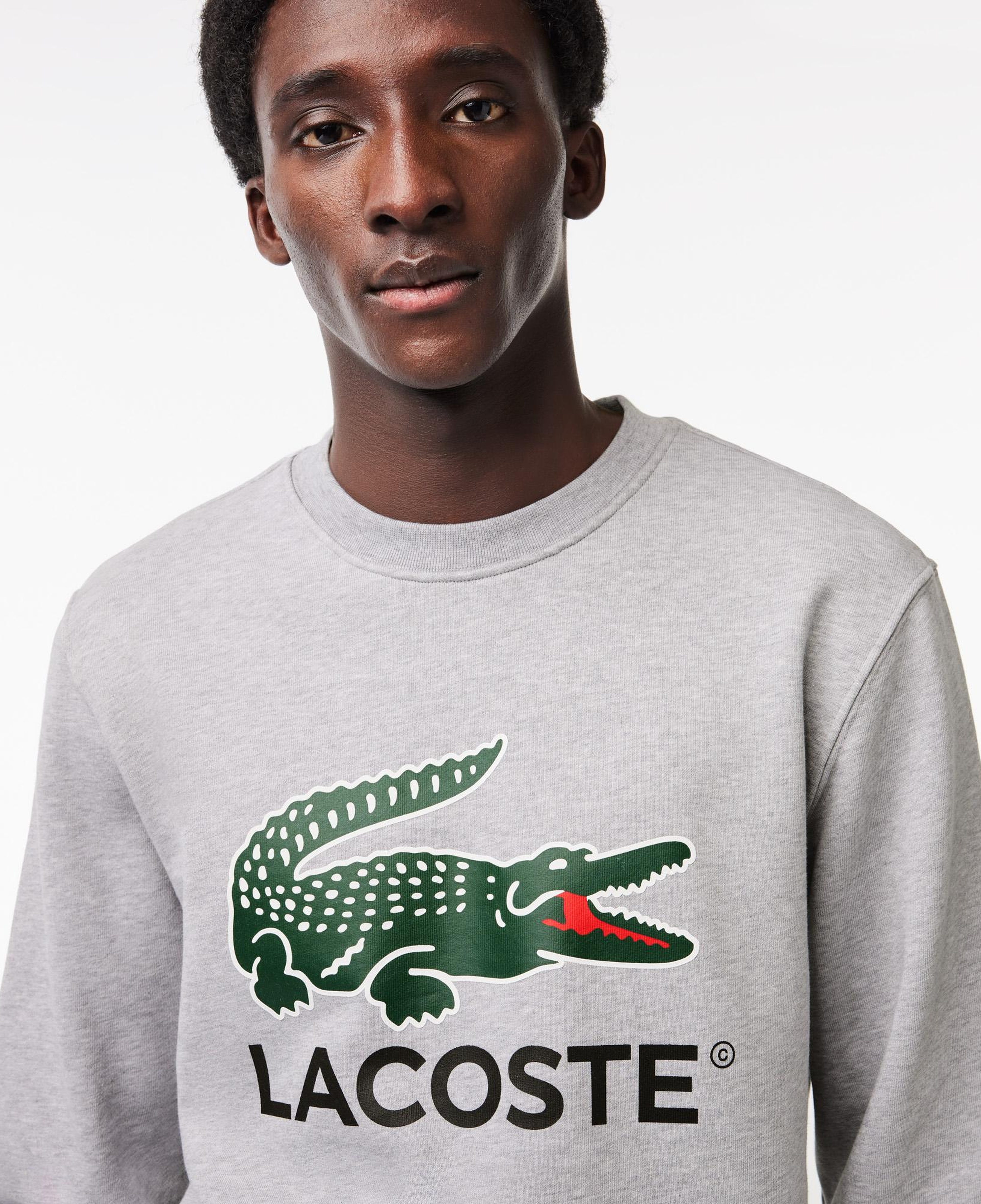 Erkek Classic Fit Bisiklet Yaka Baskılı Gri Sweatshirt