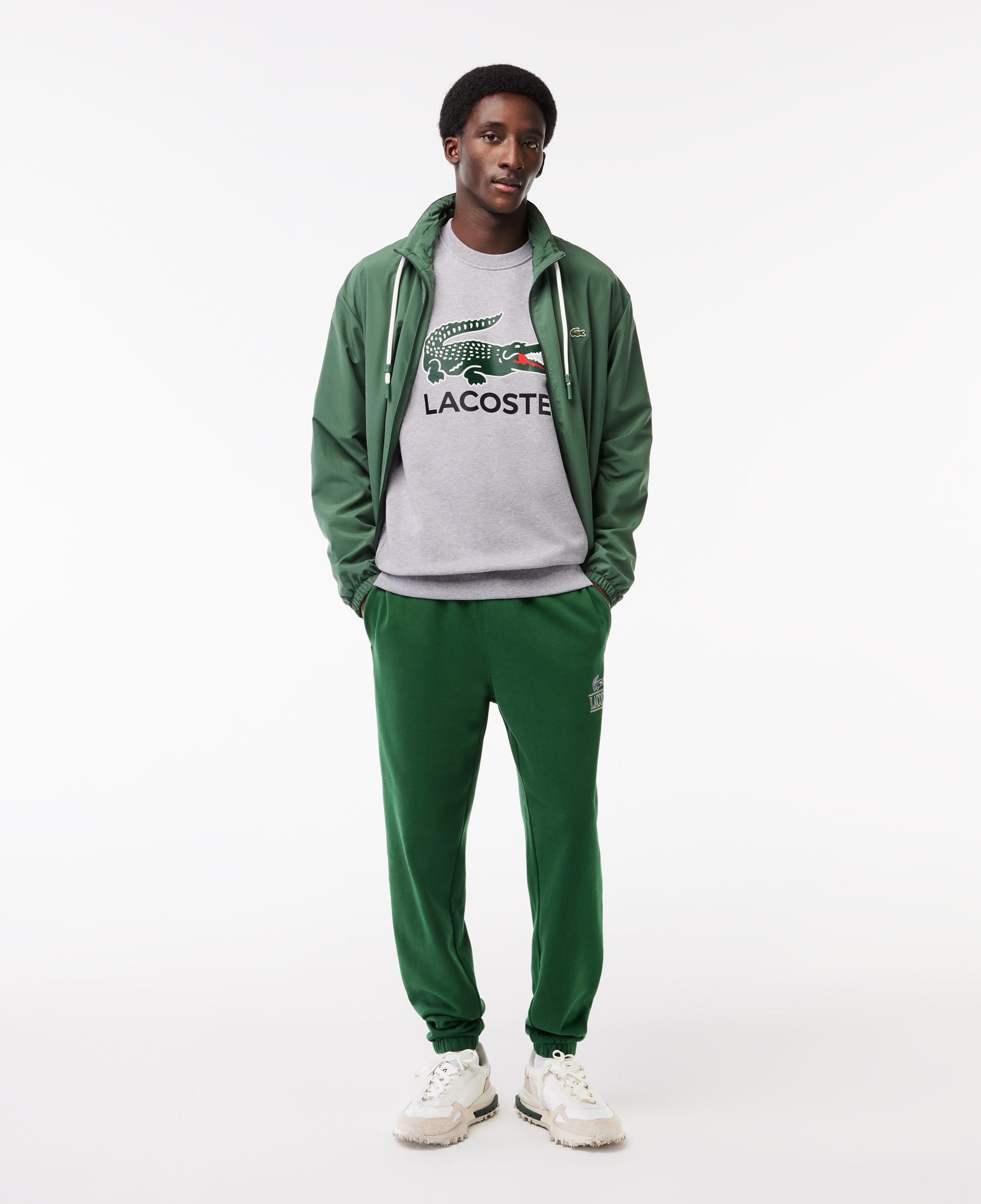 Erkek Classic Fit Bisiklet Yaka Baskılı Gri Sweatshirt